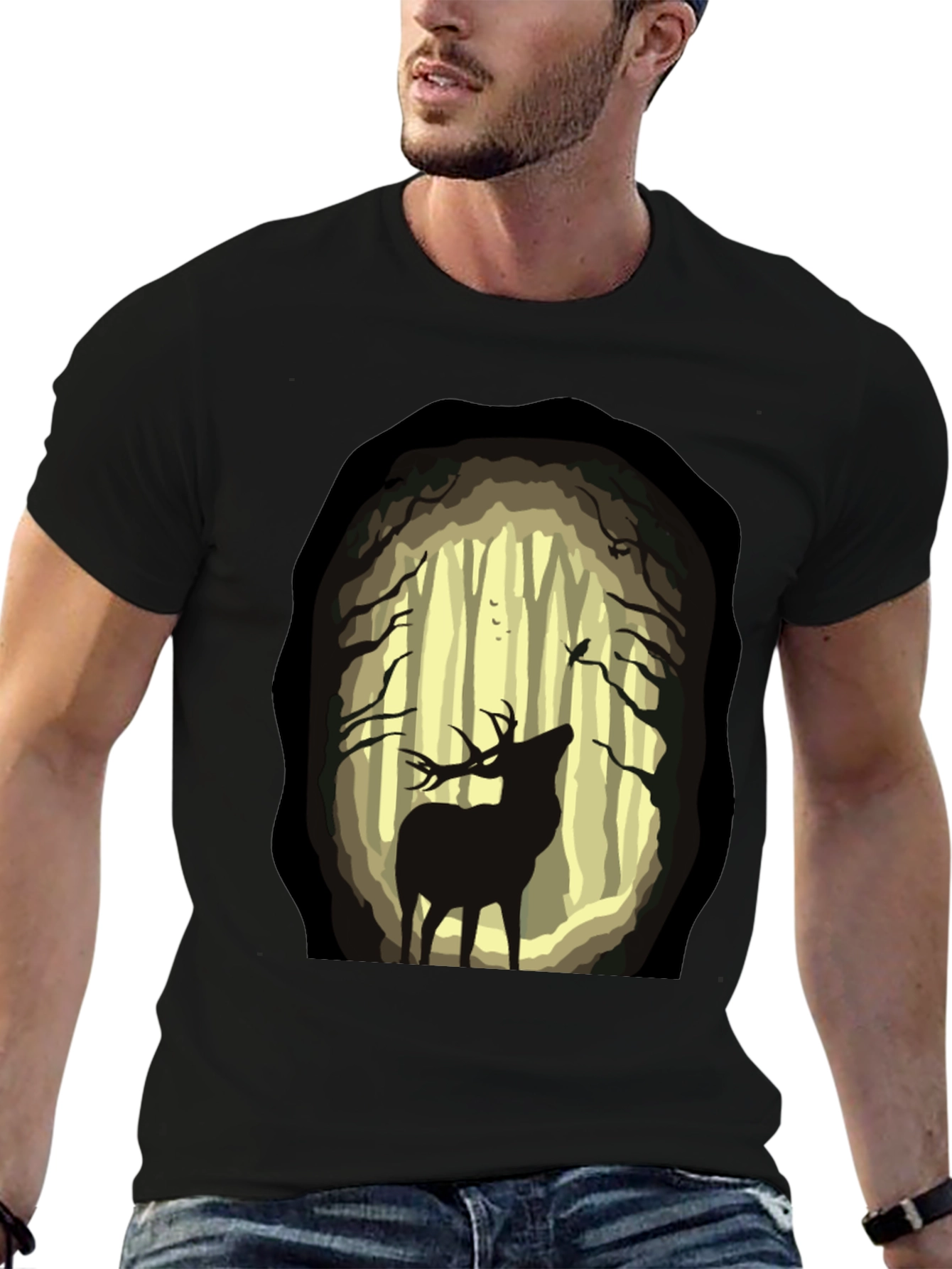Deer in Forest Graphic Tee - Nature Lover T-Shirt
