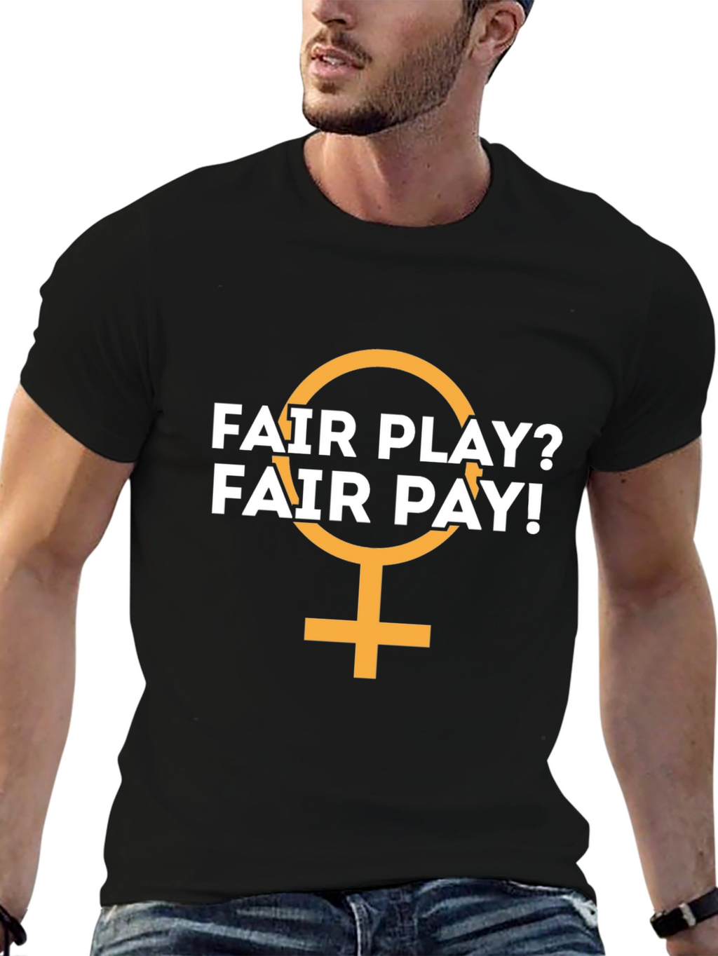 Fair Play? Fair Pay! Black Graphic T-Shirt