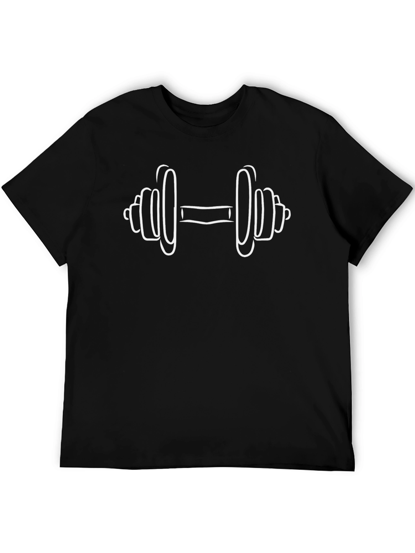 Workout Ready Black T-Shirt with Dumbbell Graphic