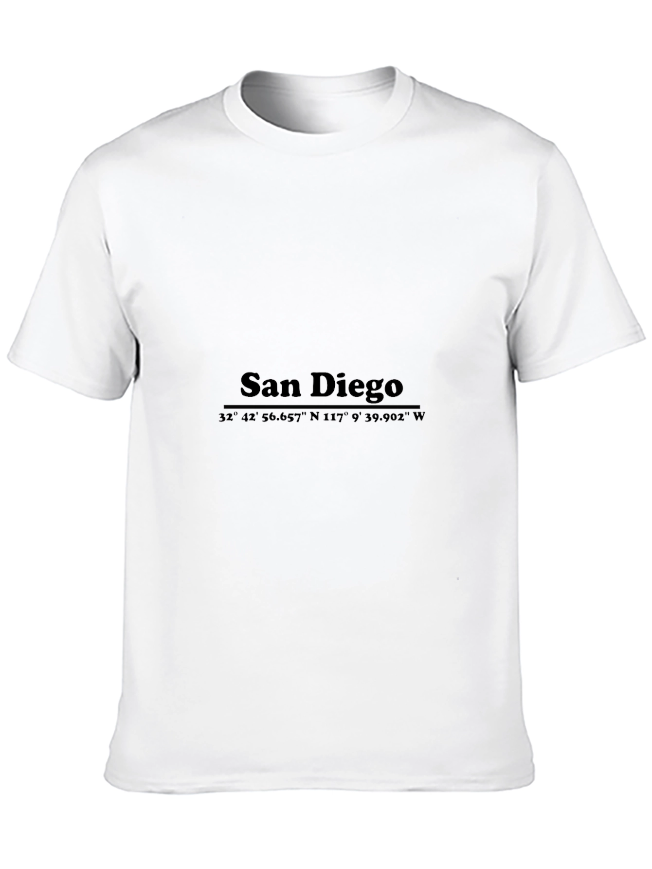 San Diego Coordinates Black T-Shirt