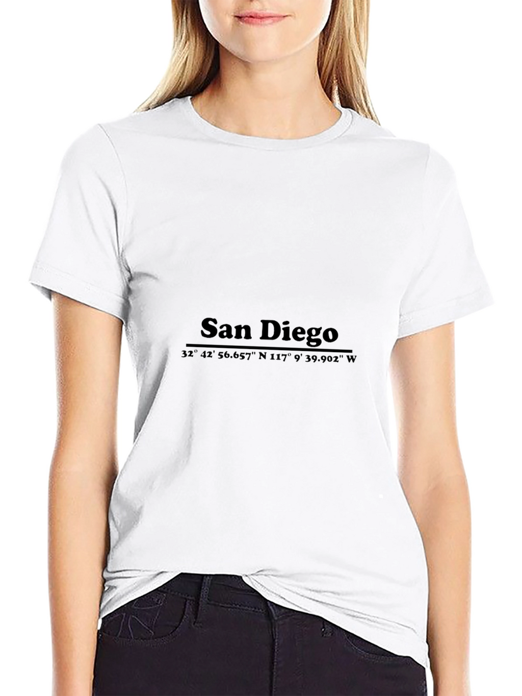 San Diego Coordinates Black T-Shirt