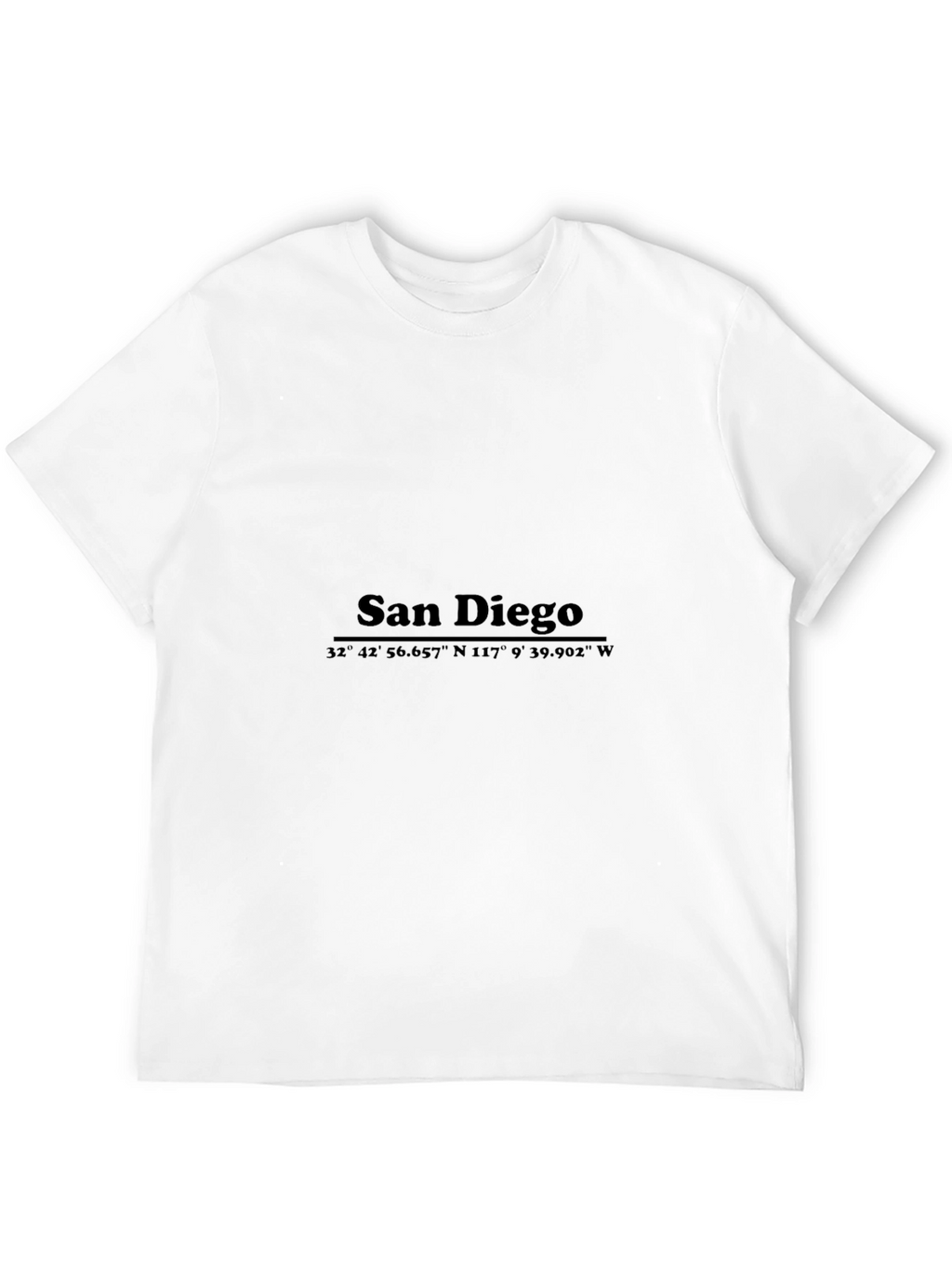 San Diego Coordinates Black T-Shirt