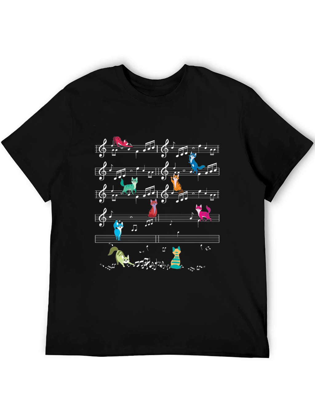 Musical Cats T-Shirt - Black