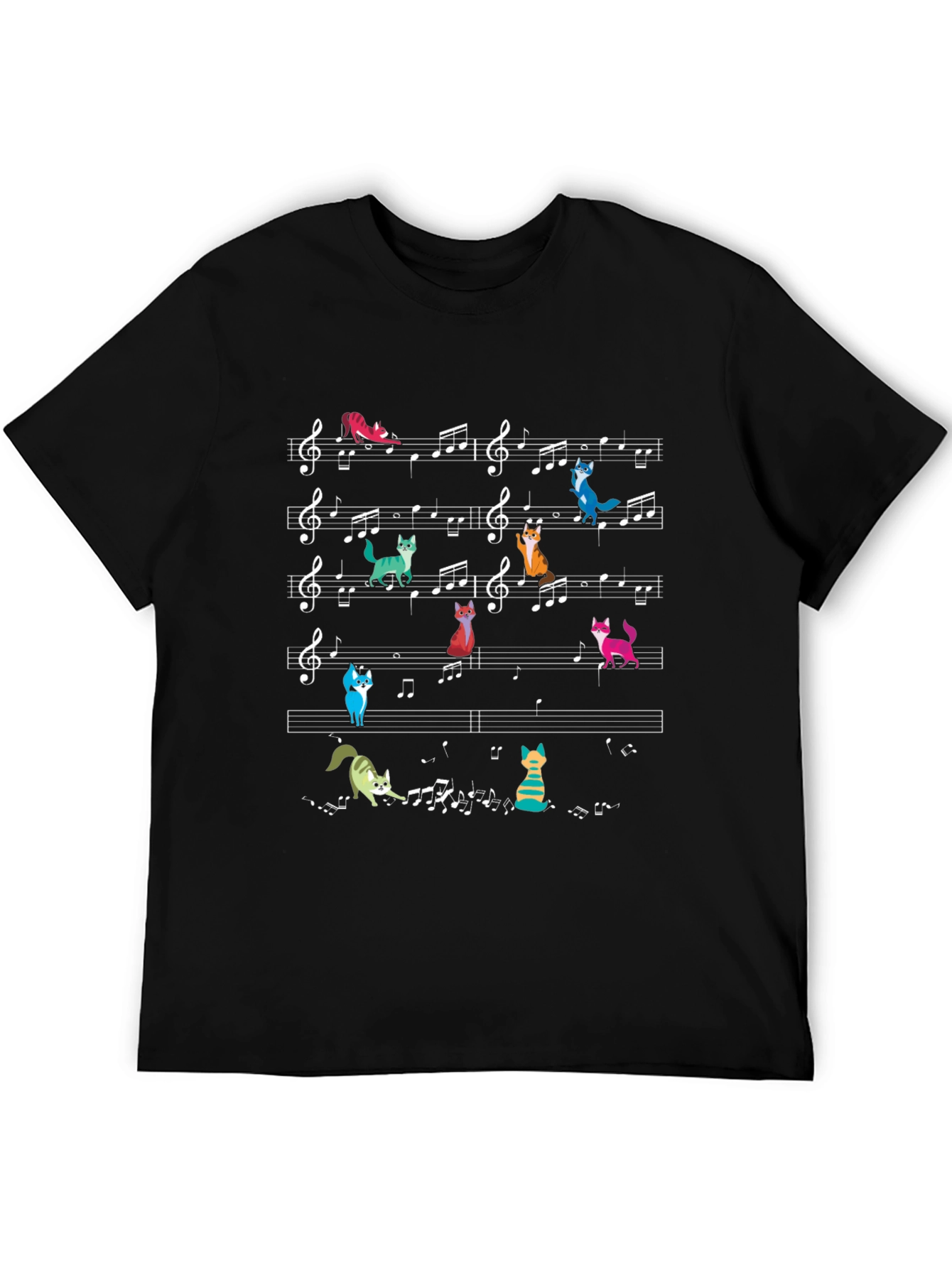 Musical Cats T-Shirt - Black