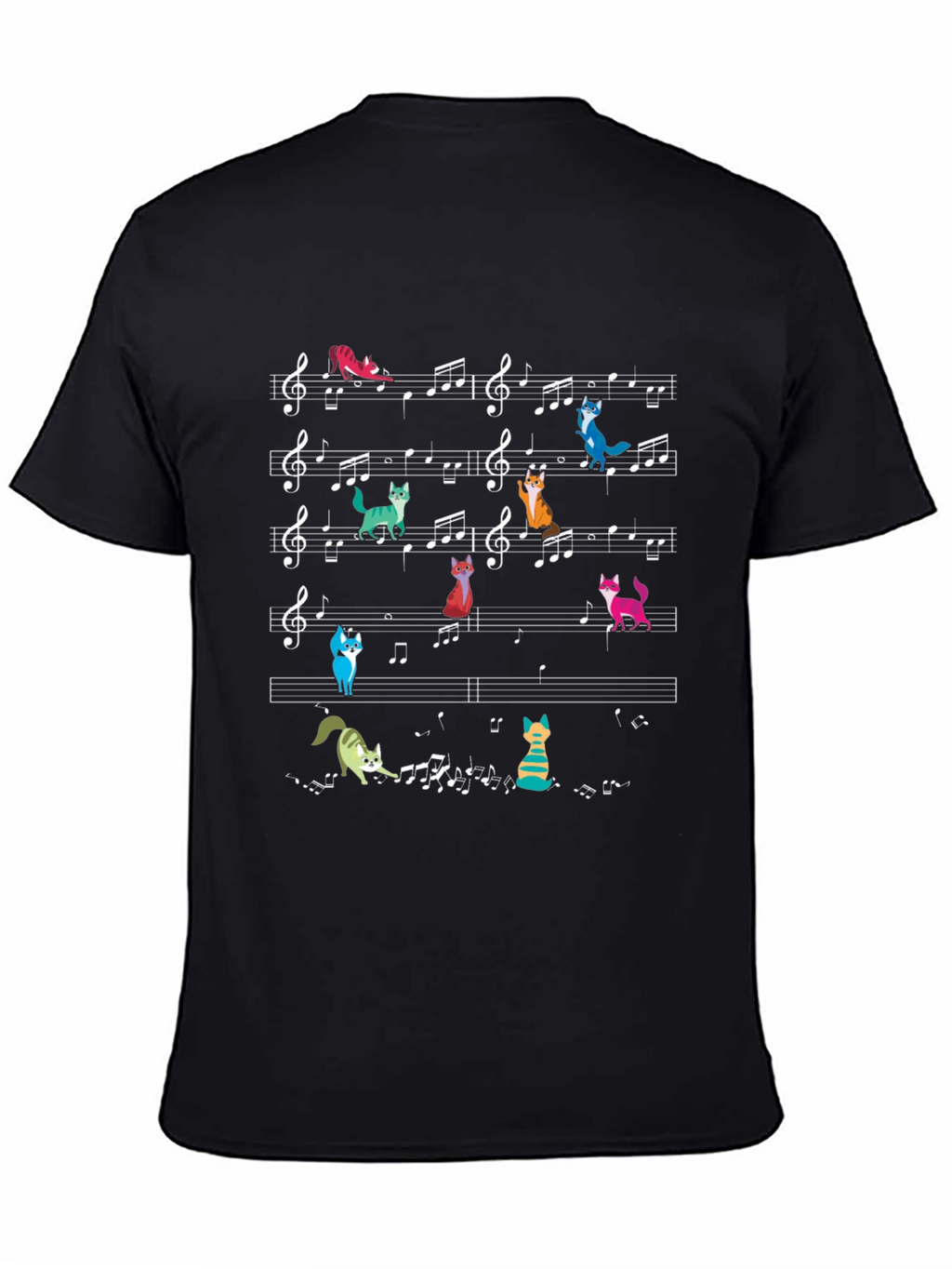 Musical Cats T-Shirt - Black