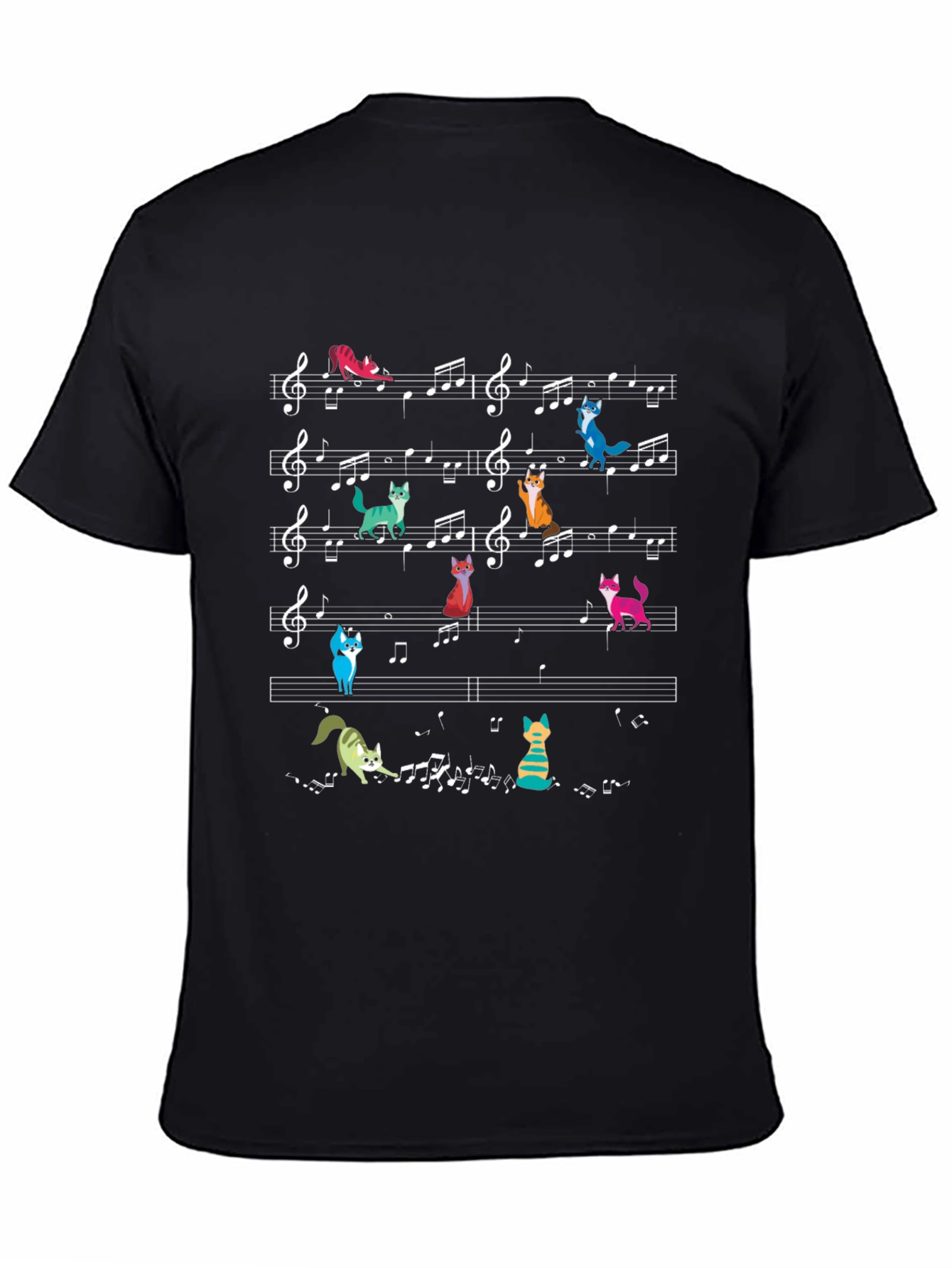 Musical Cats T-Shirt - Black