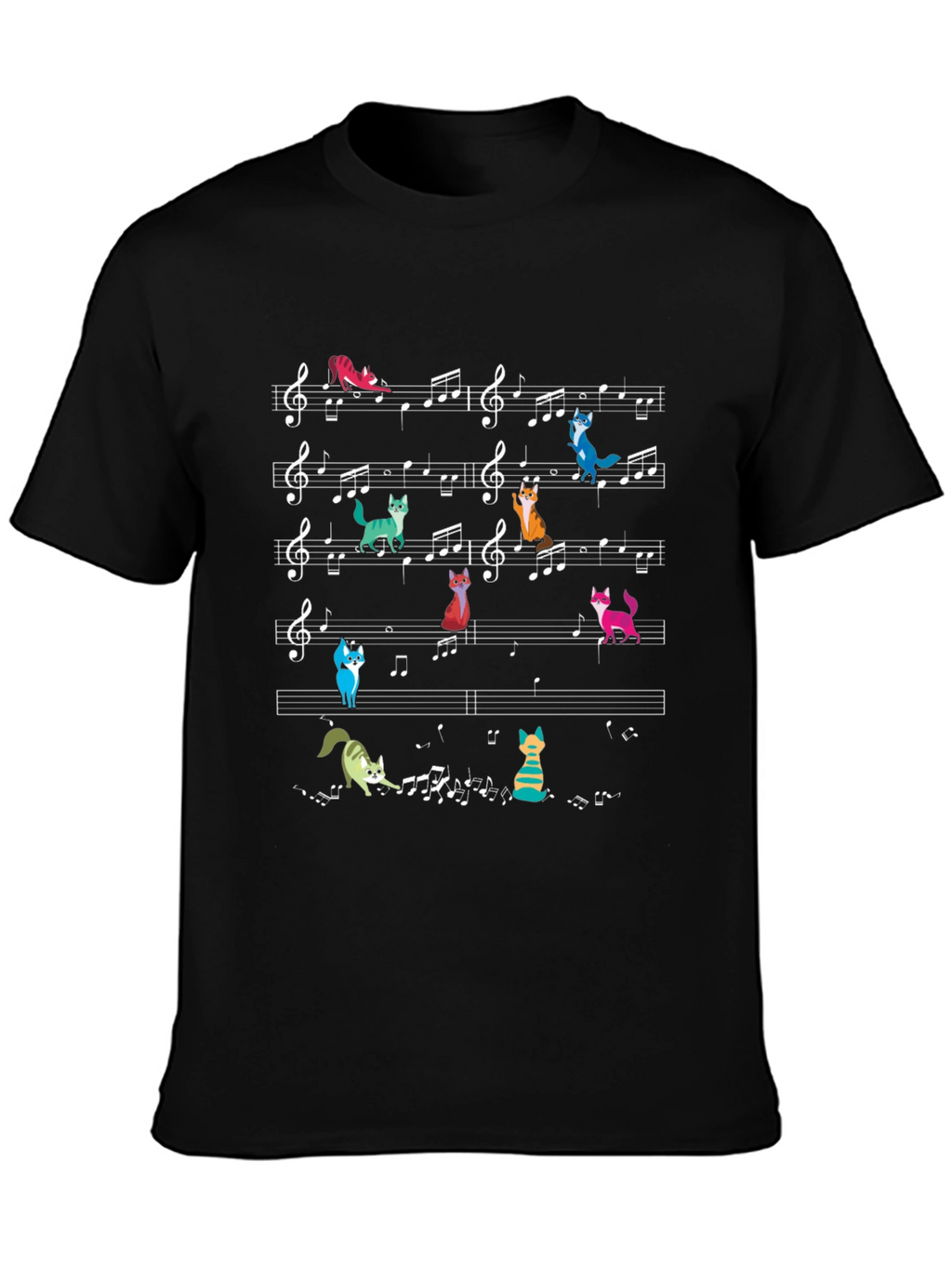 Musical Cats T-Shirt - Black