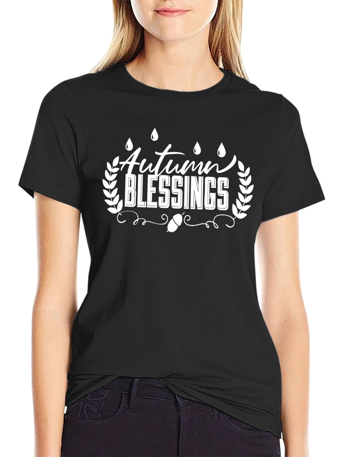 Autumn Blessings Black Graphic Tee