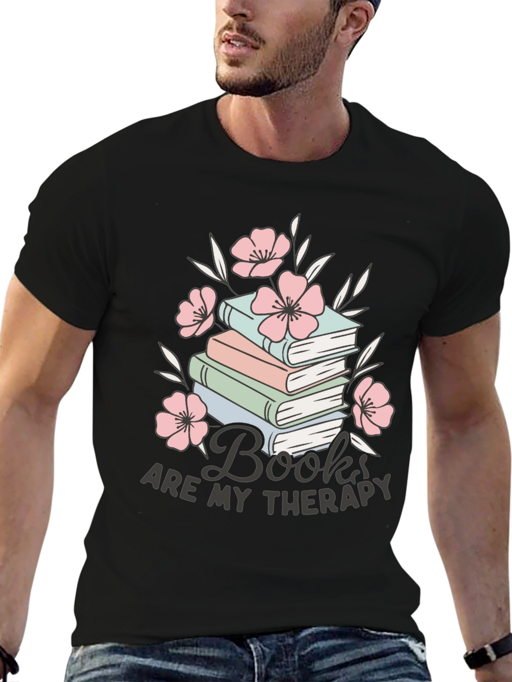 Books Are My Therapy Graphic Tee