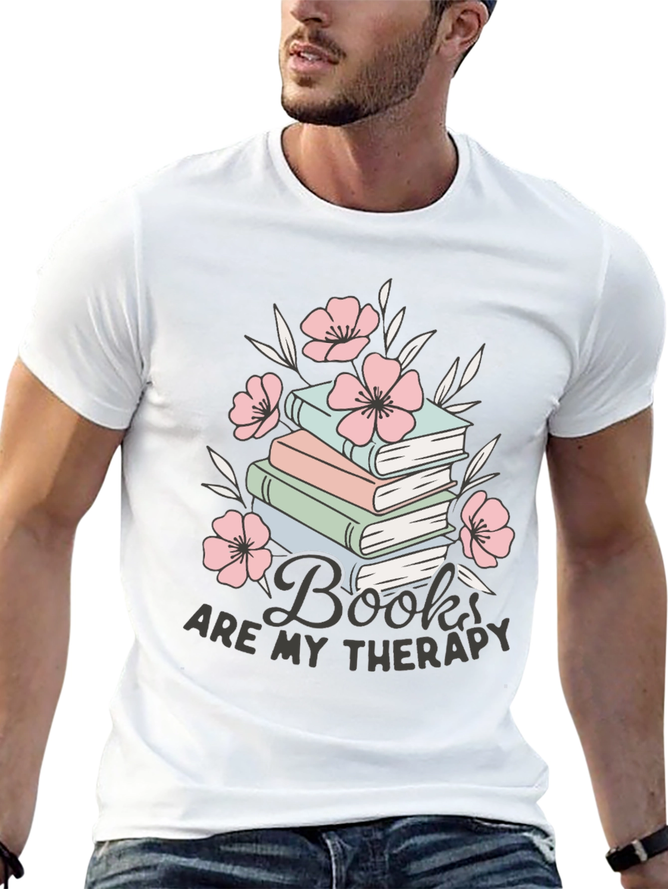 Books Are My Therapy Graphic Tee