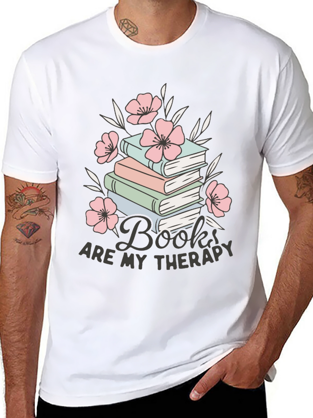 Books Are My Therapy Graphic Tee