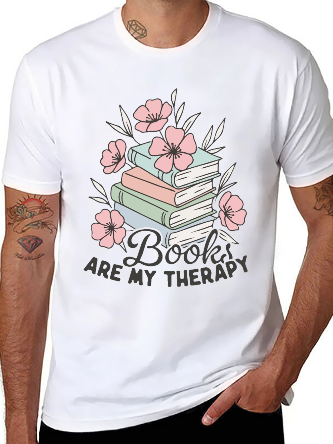 Books Are My Therapy Graphic Tee