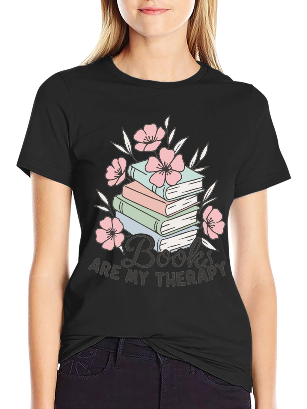 Books Are My Therapy Graphic Tee