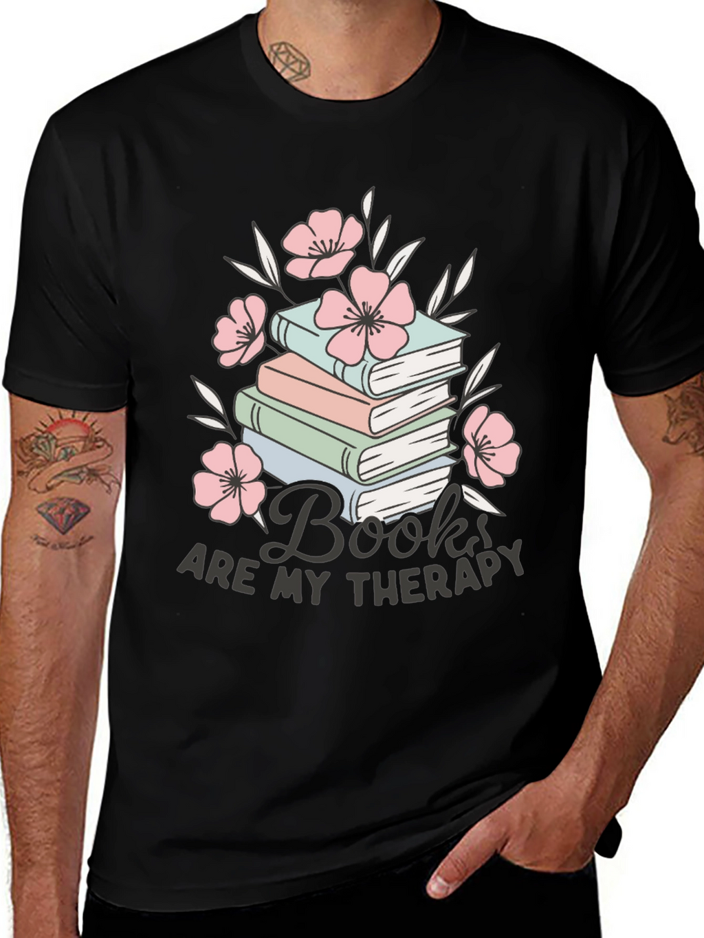 Books Are My Therapy Graphic Tee
