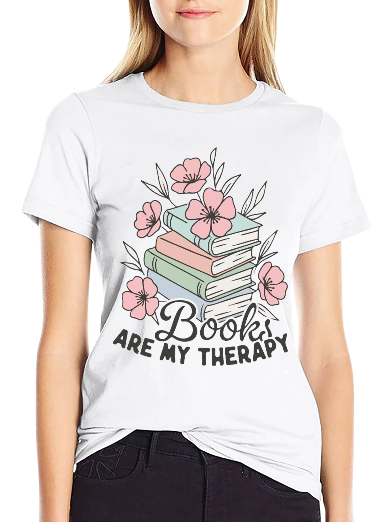 Books Are My Therapy Graphic Tee
