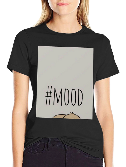 #MOOD Graphic Tee - Relaxed Fit Black Cotton Blend