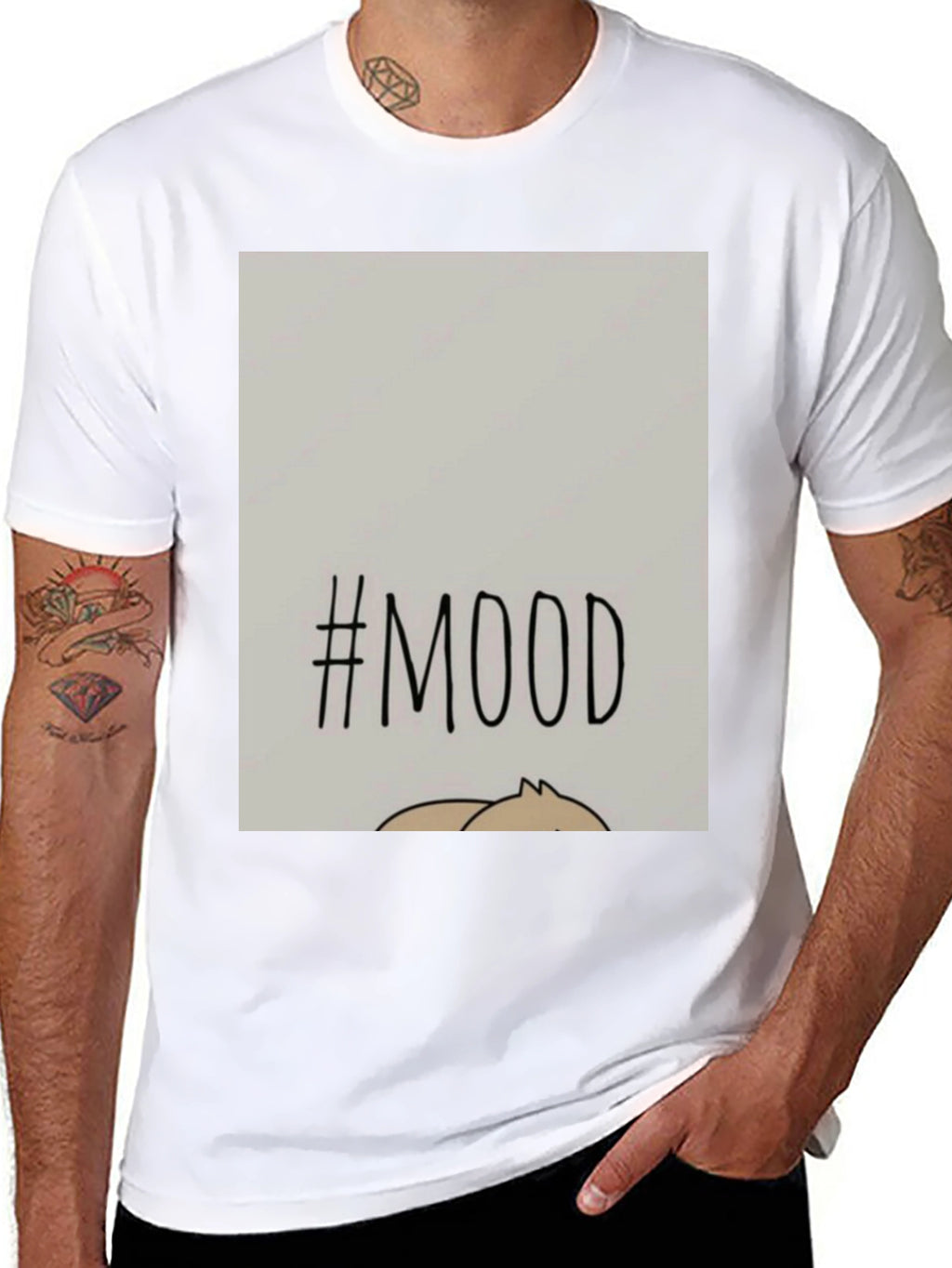 #MOOD Graphic Tee - Relaxed Fit Black Cotton Blend