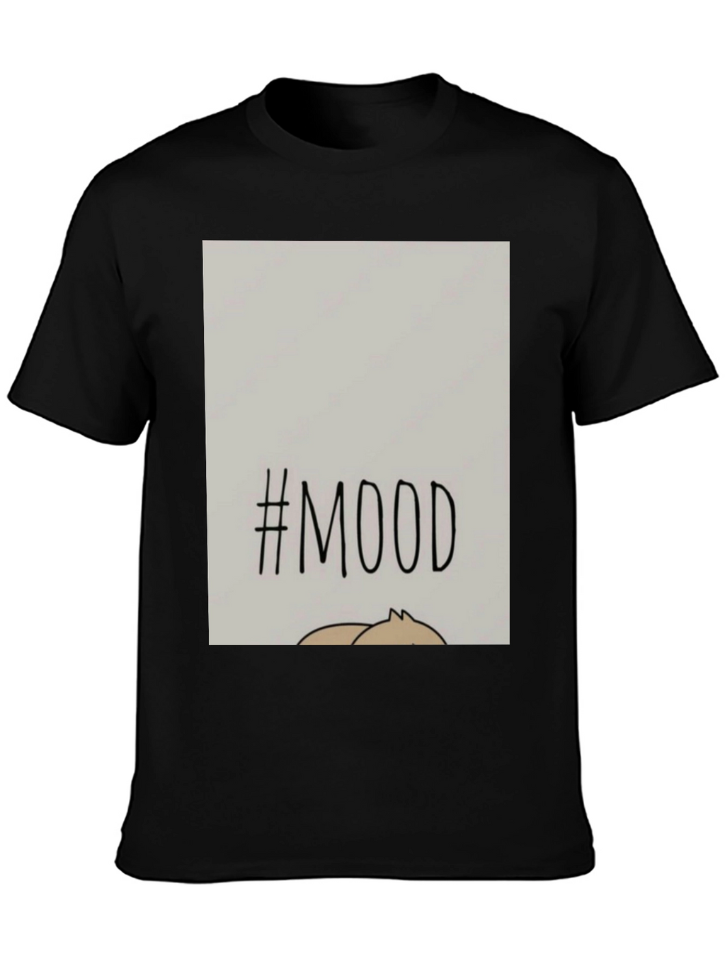 #MOOD Graphic Tee - Relaxed Fit Black Cotton Blend