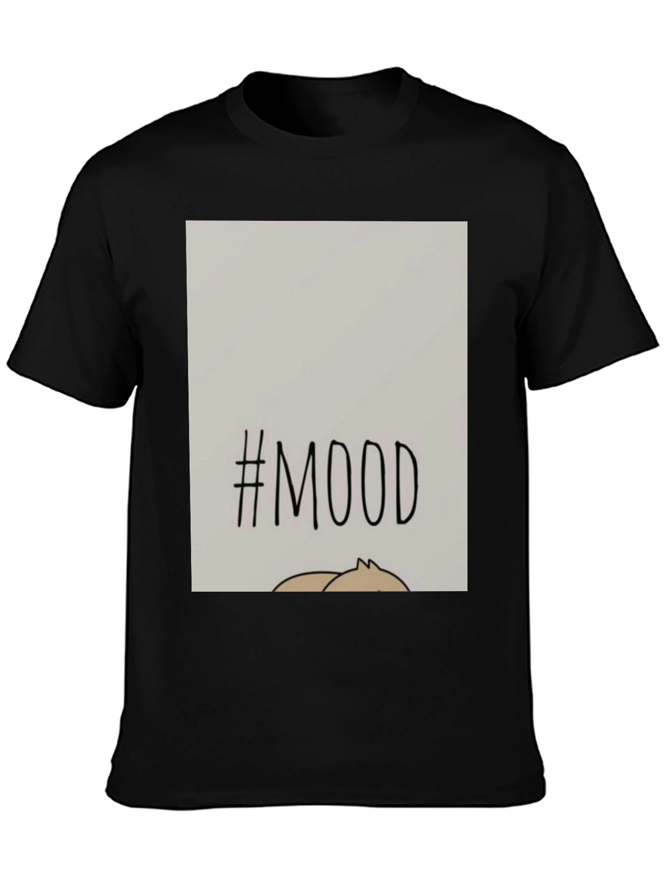 #MOOD Graphic Tee - Relaxed Fit Black Cotton Blend