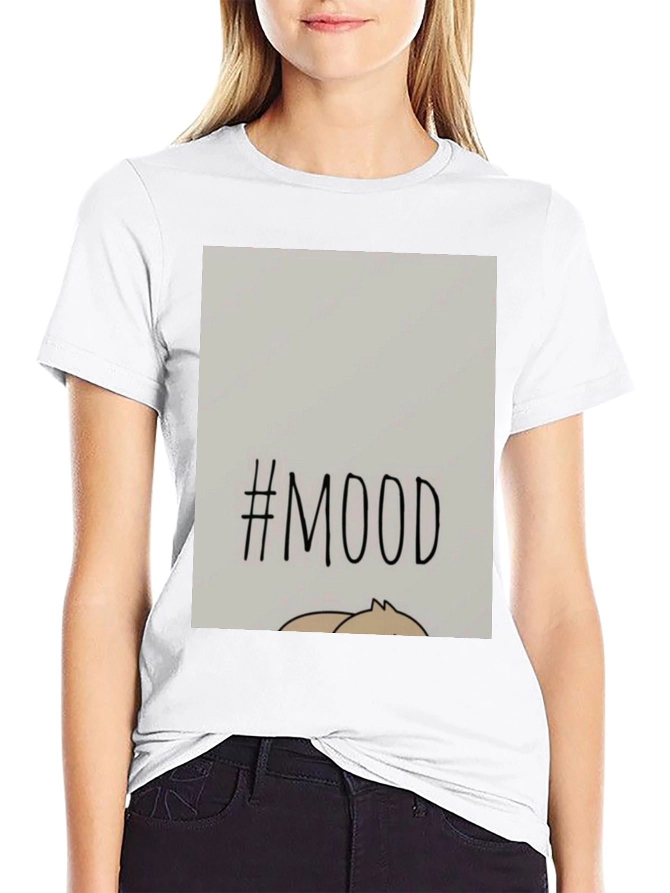 #MOOD Graphic Tee - Relaxed Fit Black Cotton Blend