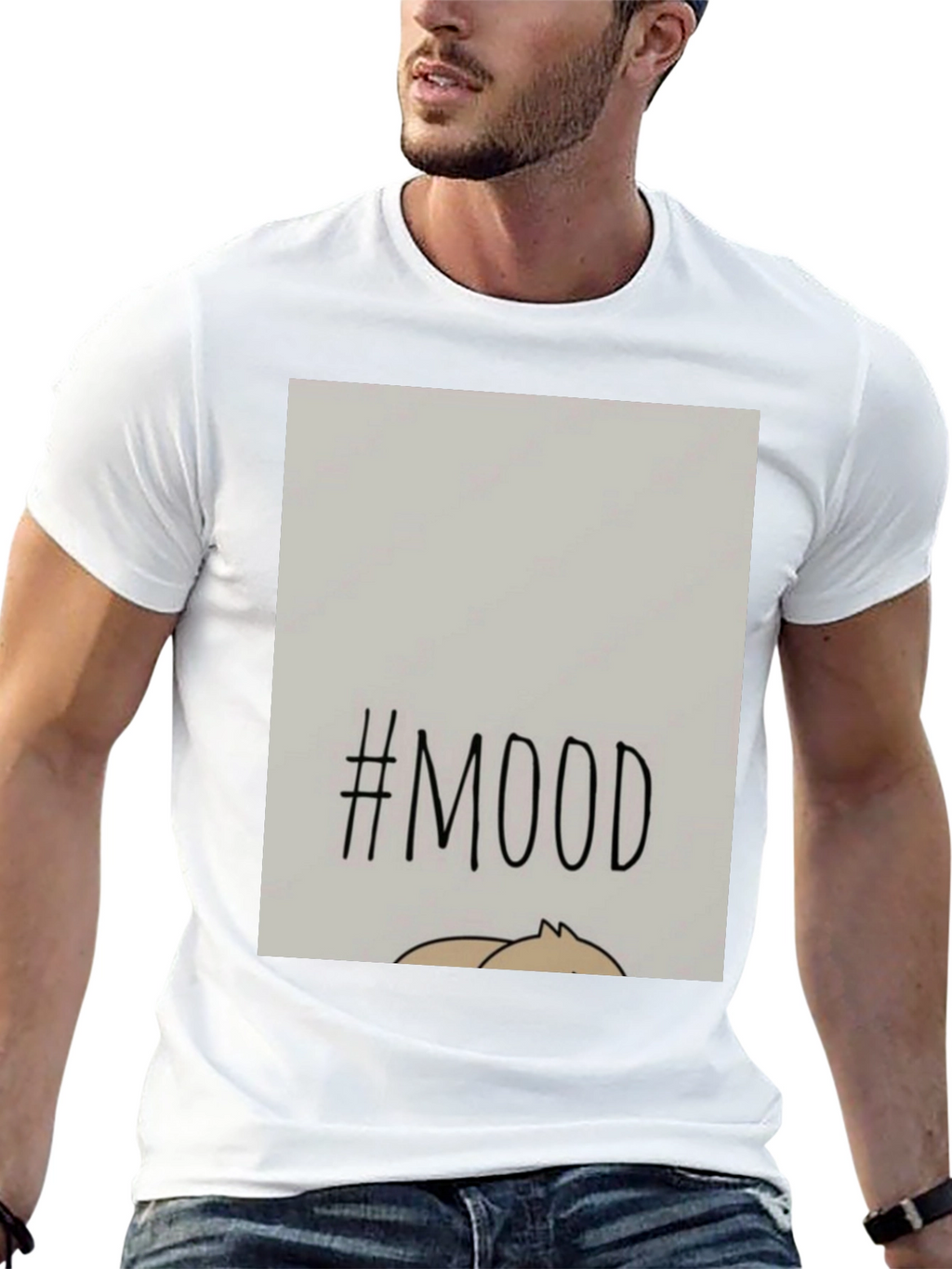 #MOOD Graphic Tee - Relaxed Fit Black Cotton Blend