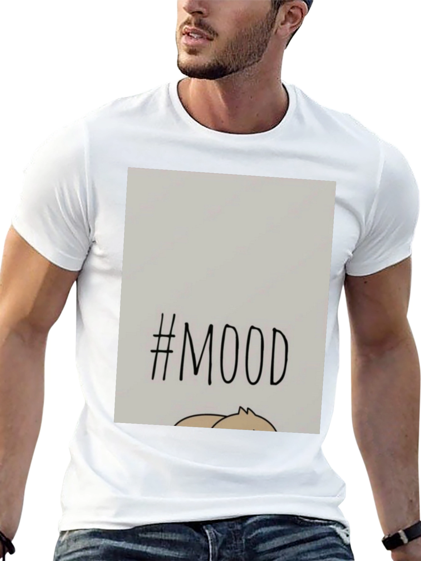 #MOOD Graphic Tee - Relaxed Fit Black Cotton Blend