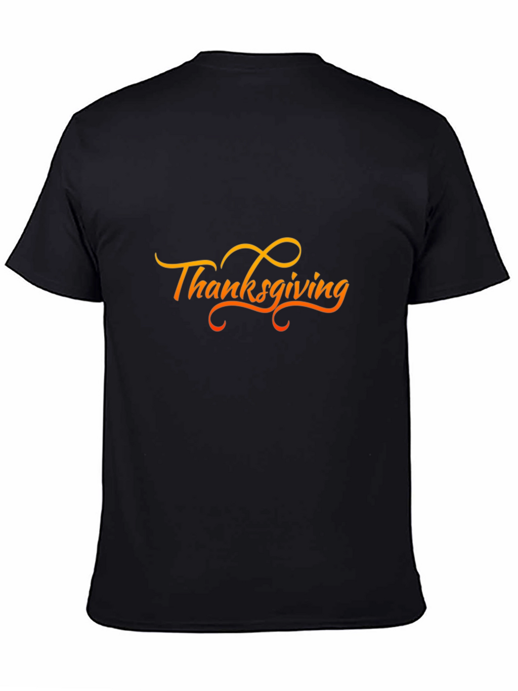 Thanksgiving Graphic Print Black T-Shirt