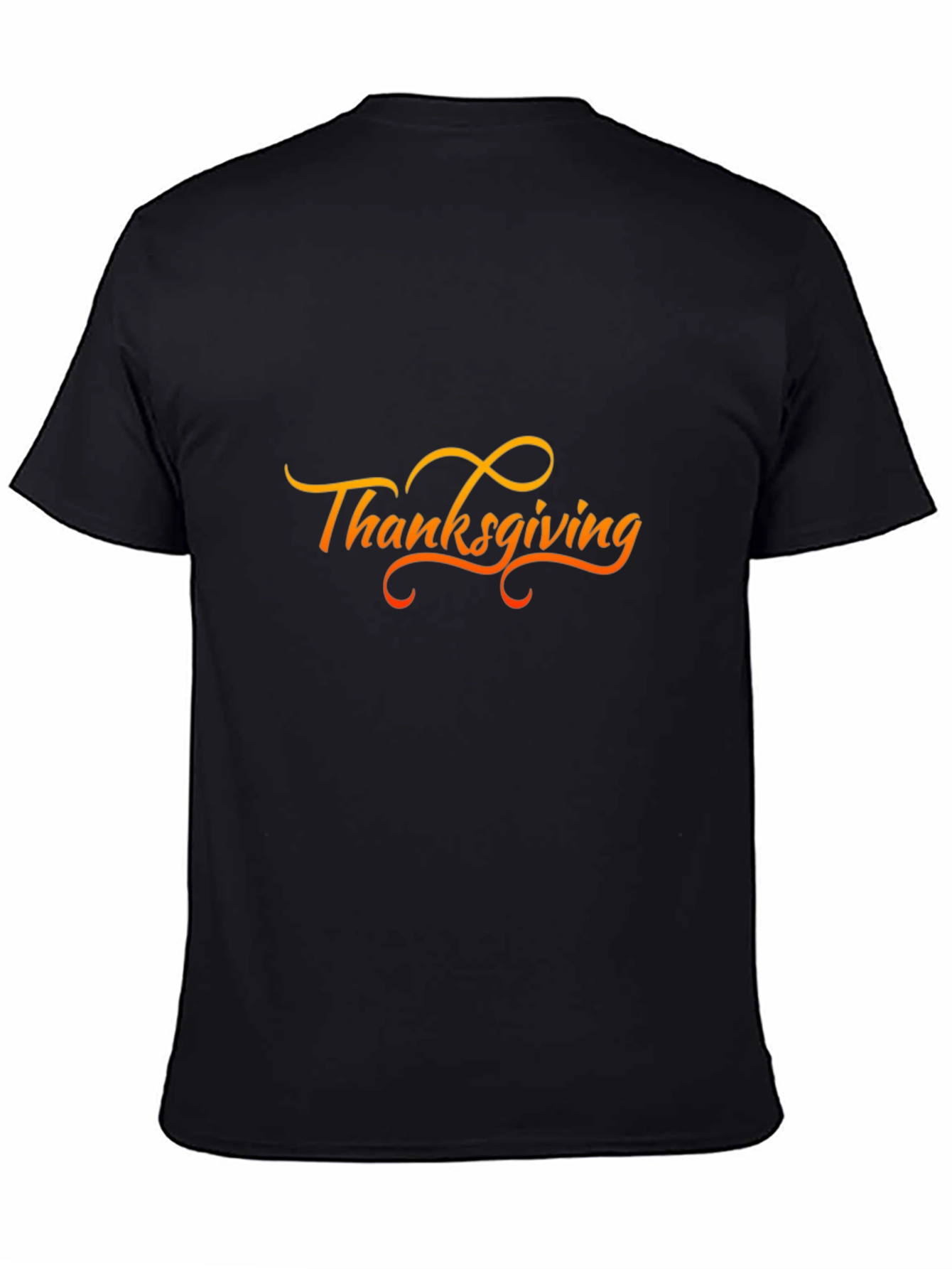 Thanksgiving Graphic Print Black T-Shirt