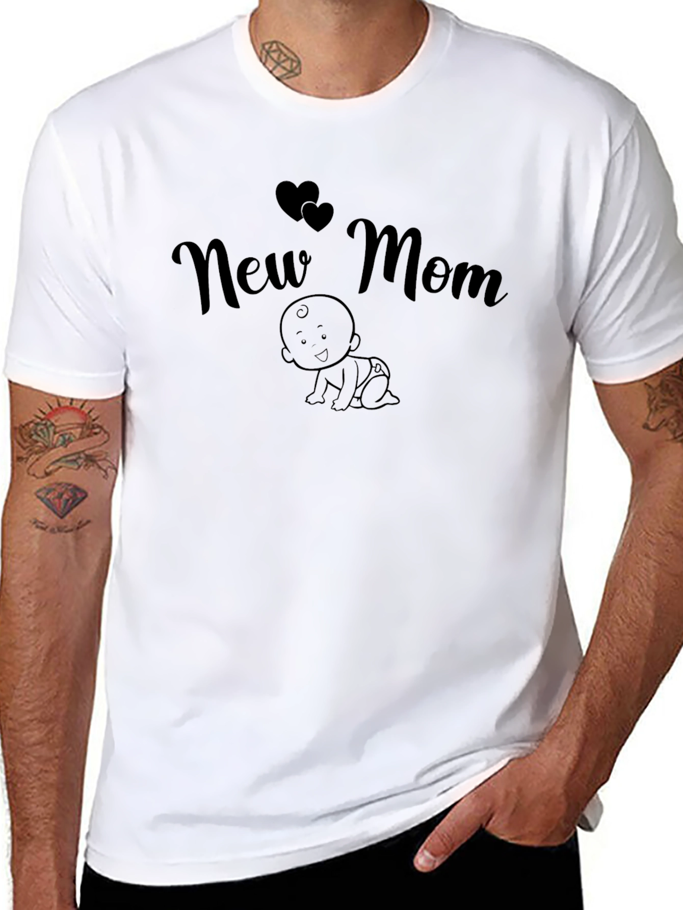 New Mom Graphic T-Shirt - Black