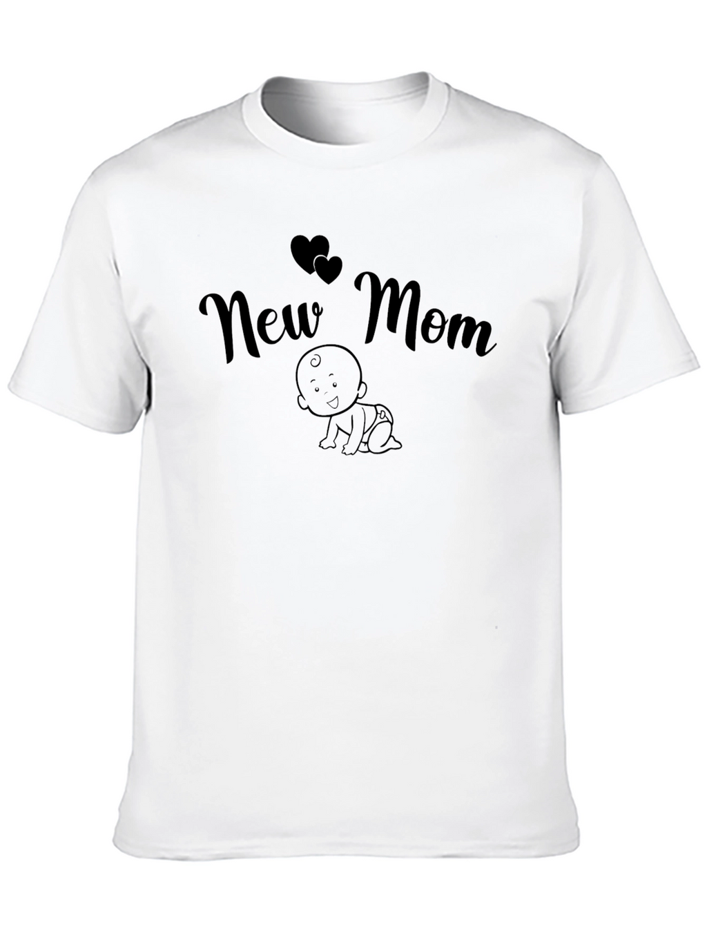 New Mom Graphic T-Shirt - Black