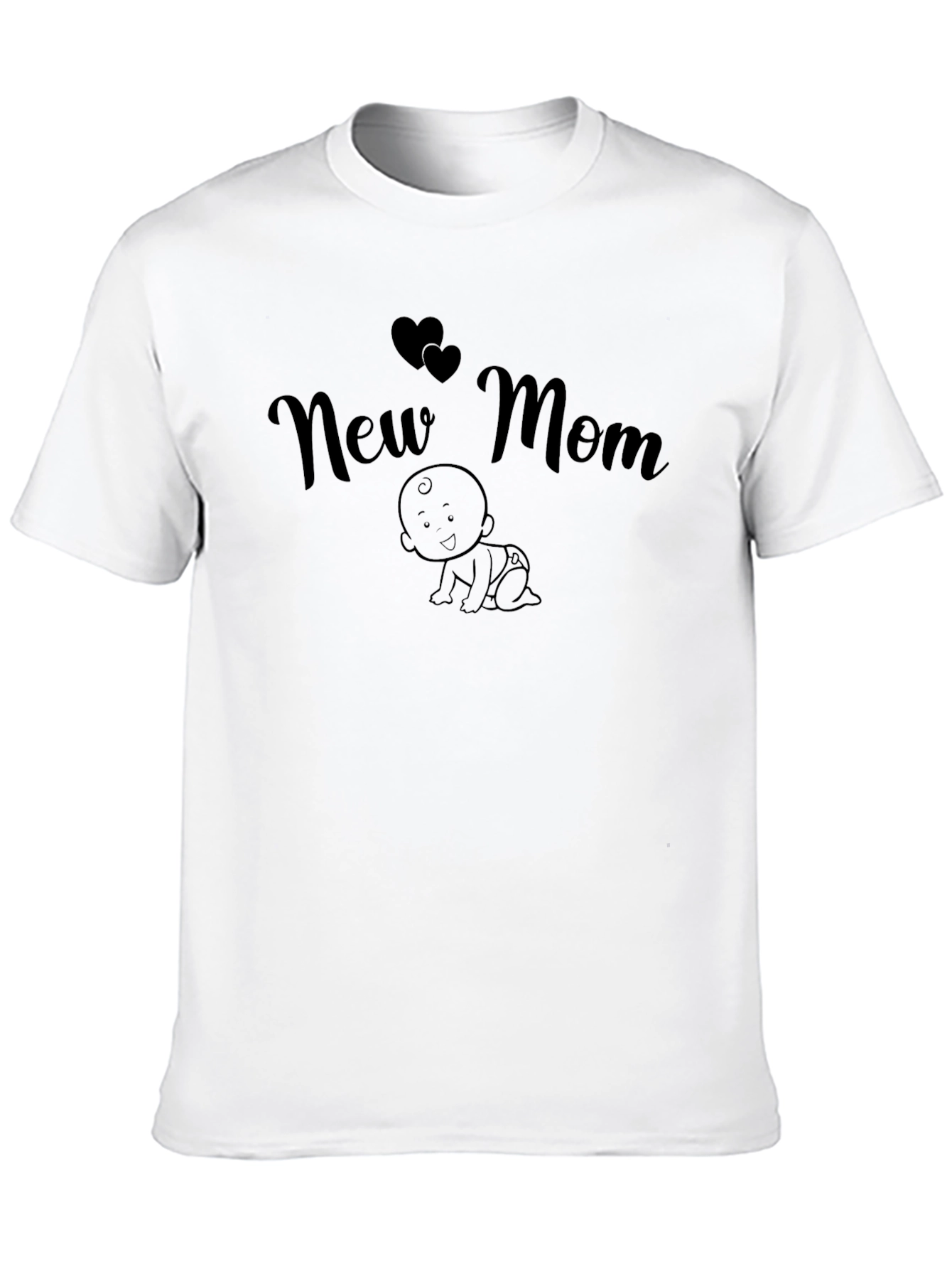 New Mom Graphic T-Shirt - Black