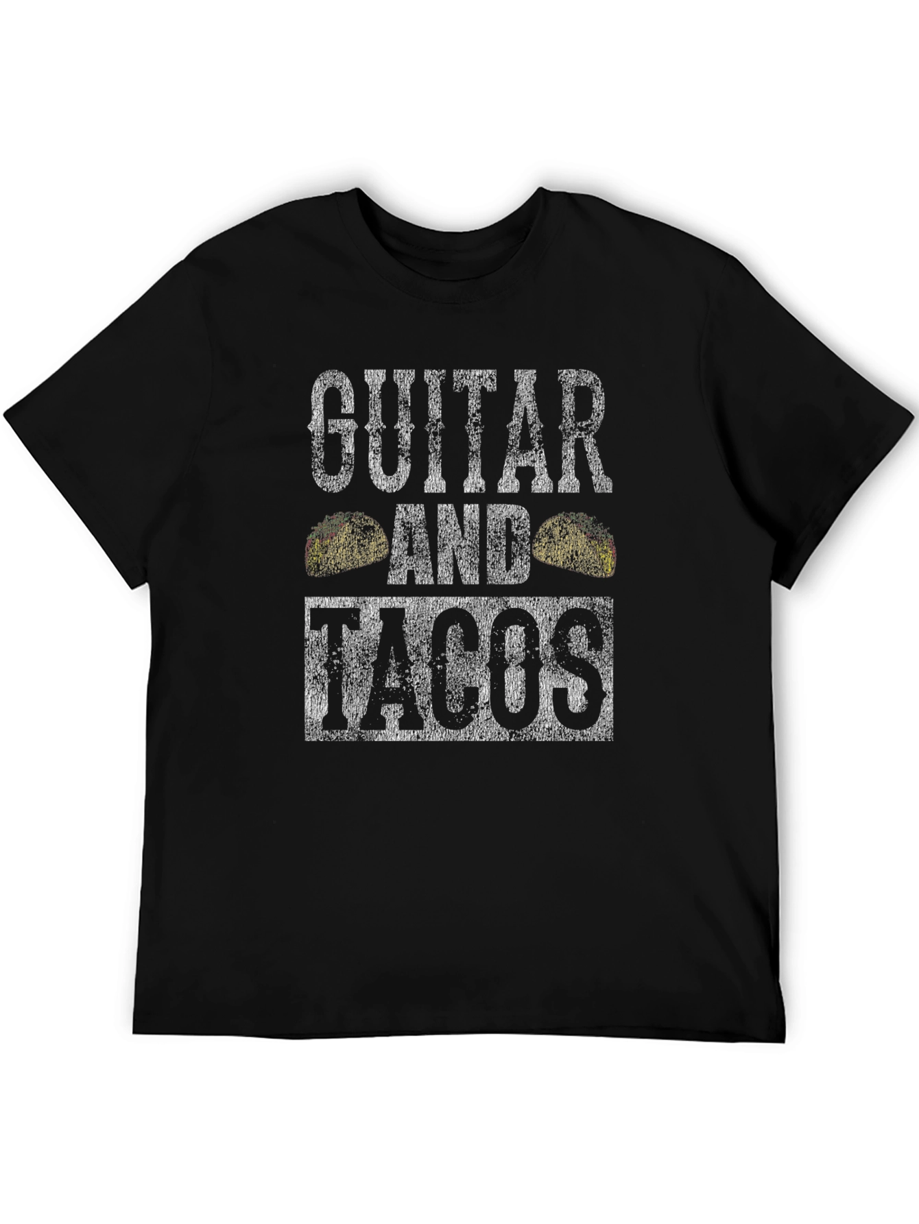 Guitar and Tacos Graphic T-Shirt - Mens Black Tee