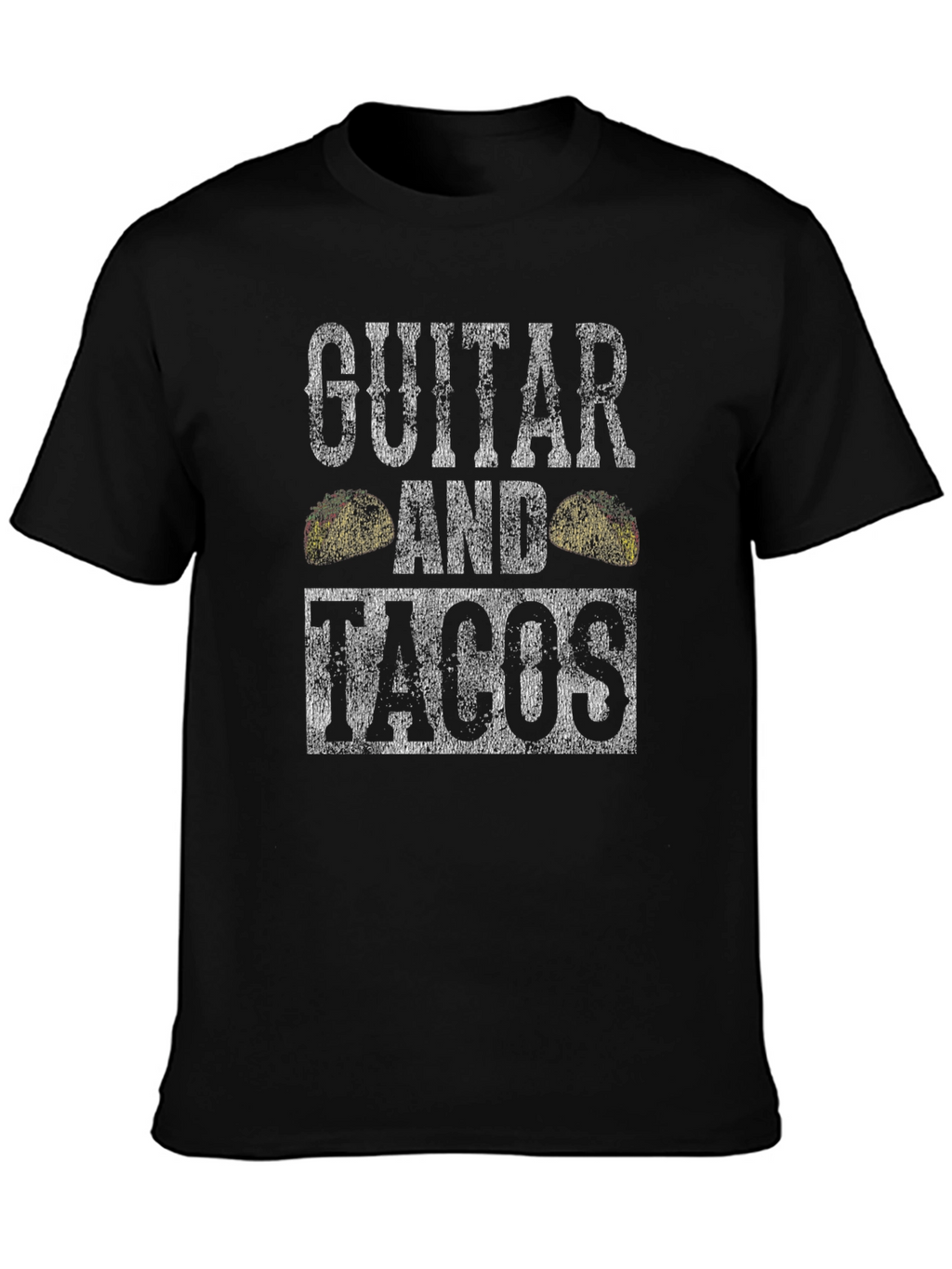 Guitar and Tacos Graphic T-Shirt - Mens Black Tee