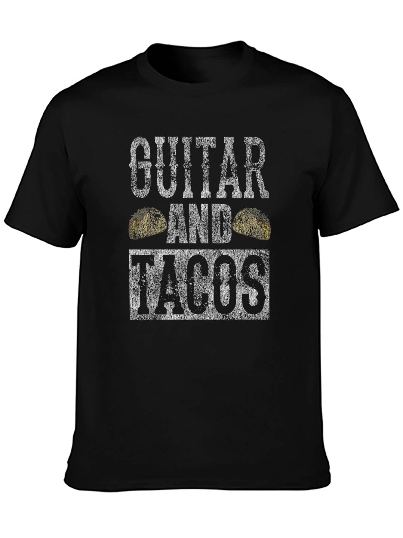 Guitar and Tacos Graphic T-Shirt - Mens Black Tee
