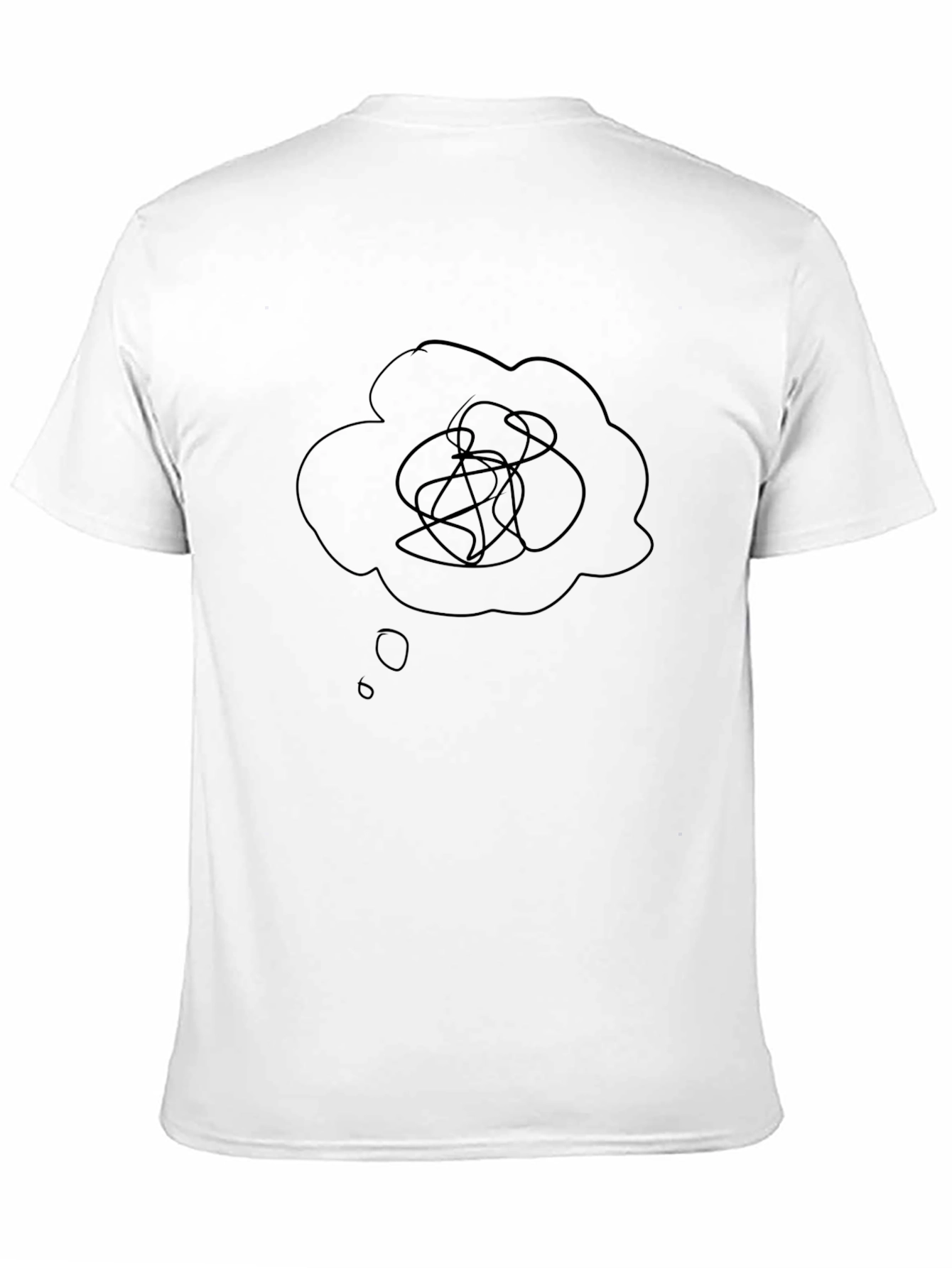 Black T-Shirt with Confused Thoughts Graphic