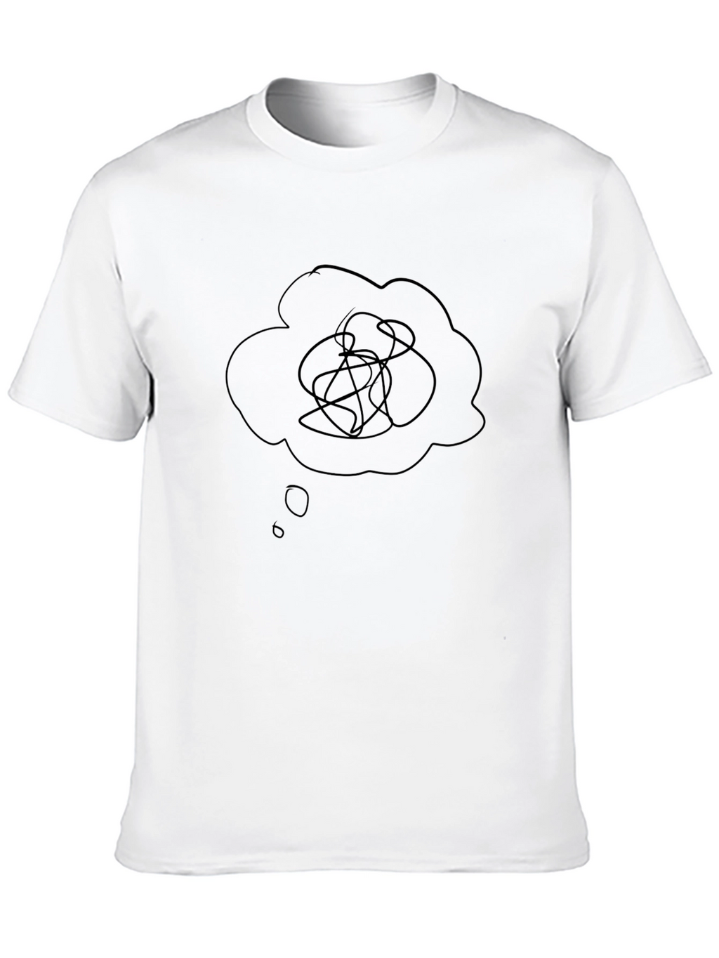 Black T-Shirt with Confused Thoughts Graphic