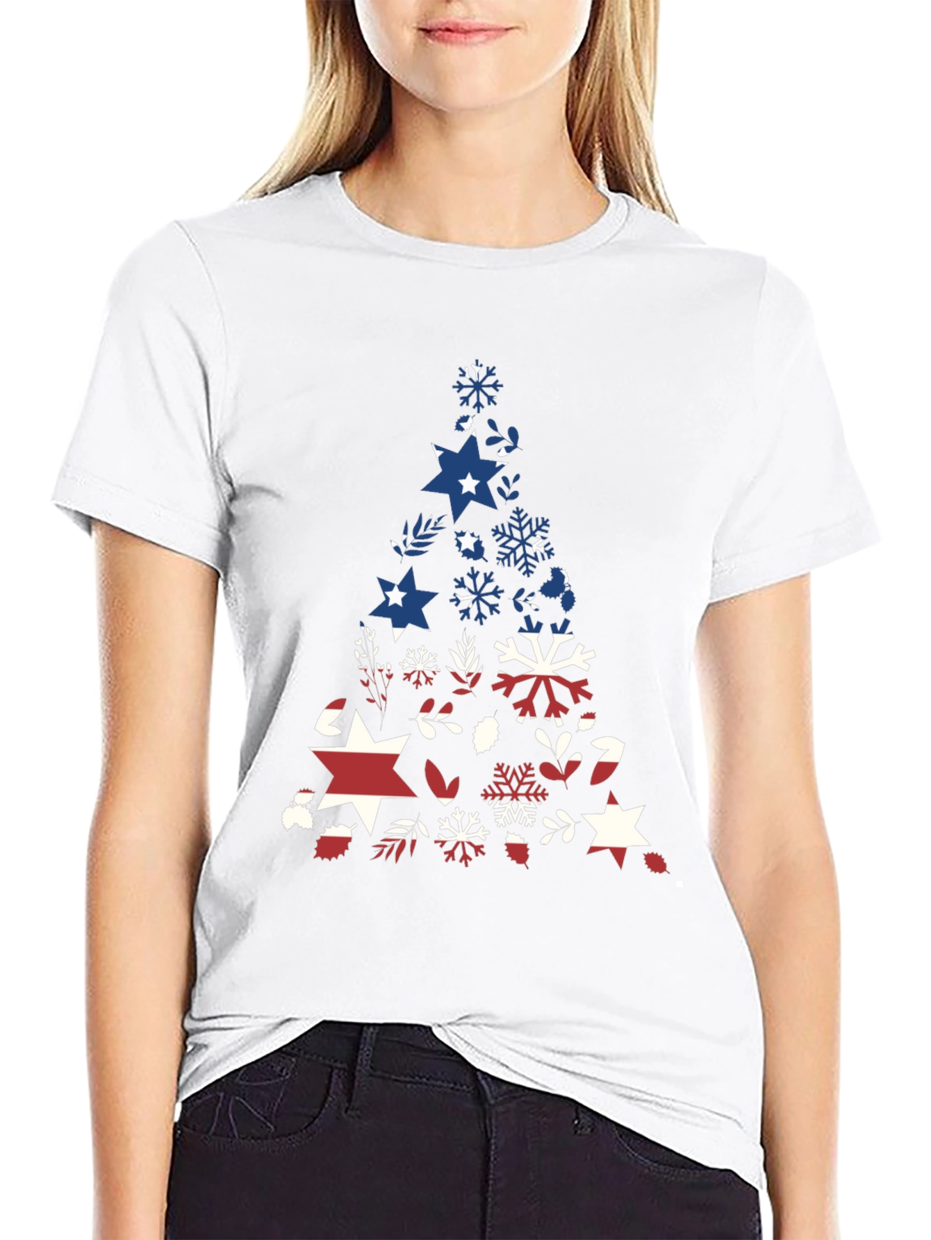 Patriotic Christmas Tree Graphic Tee
