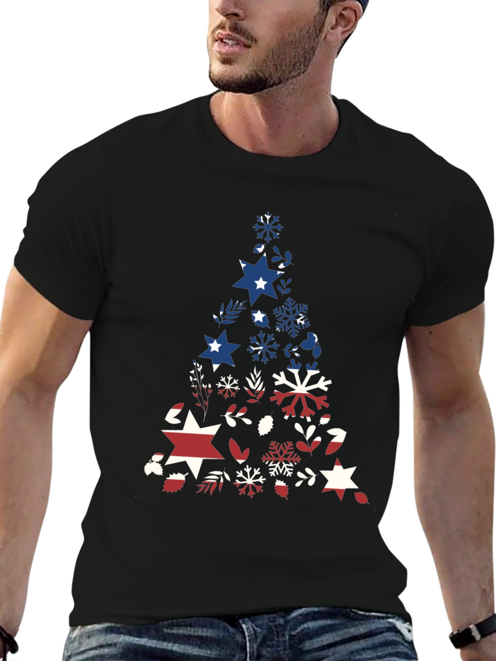 Patriotic Christmas Tree Graphic Tee