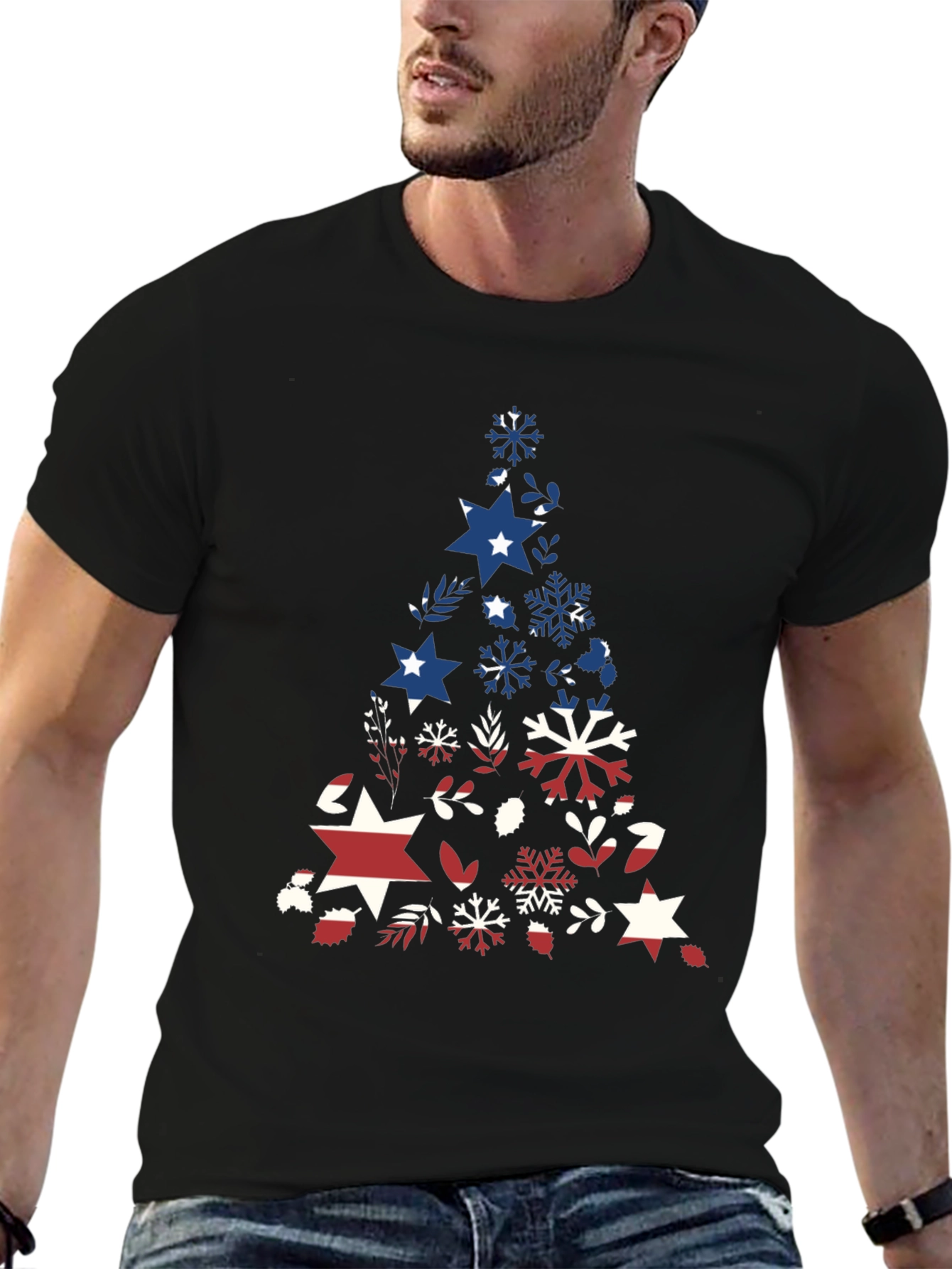 Patriotic Christmas Tree Graphic Tee