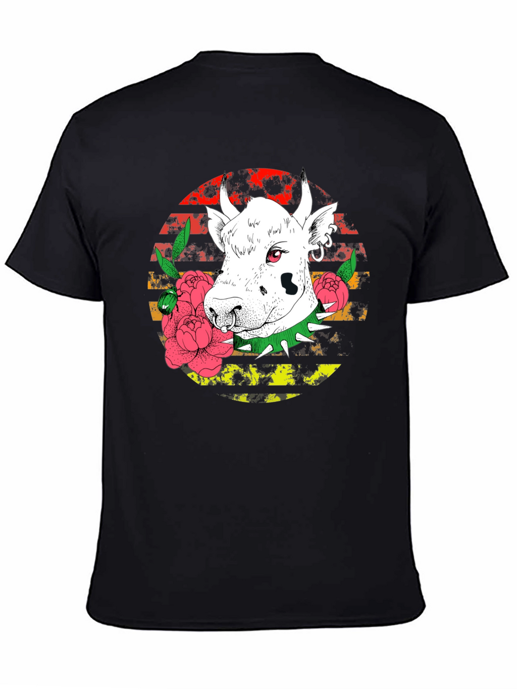 Edgy Cow Graphic Tee - Punk Rock Style