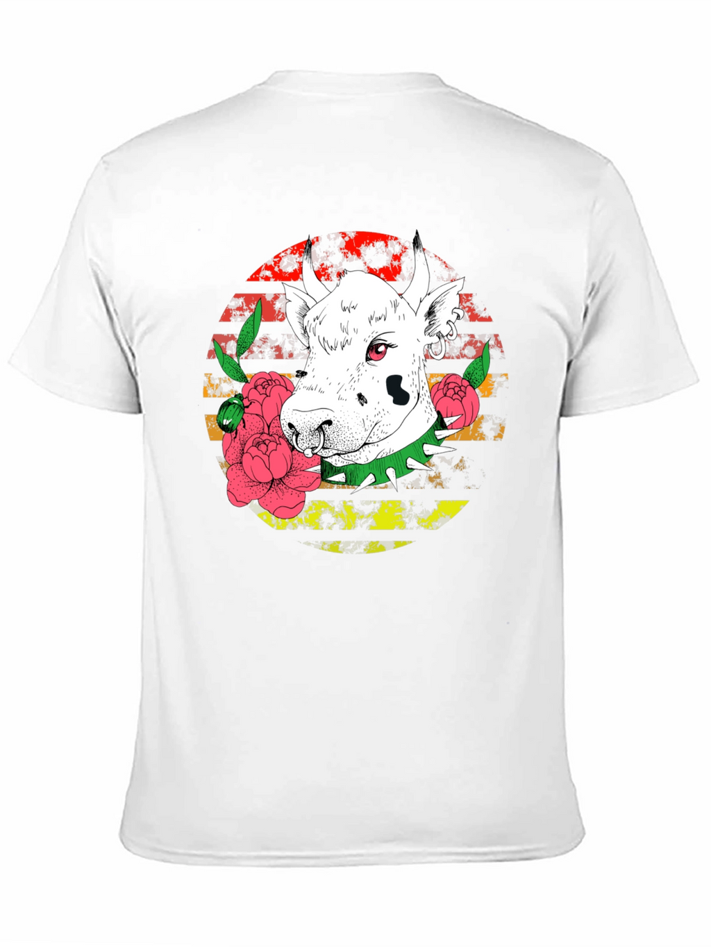 Edgy Cow Graphic Tee - Punk Rock Style