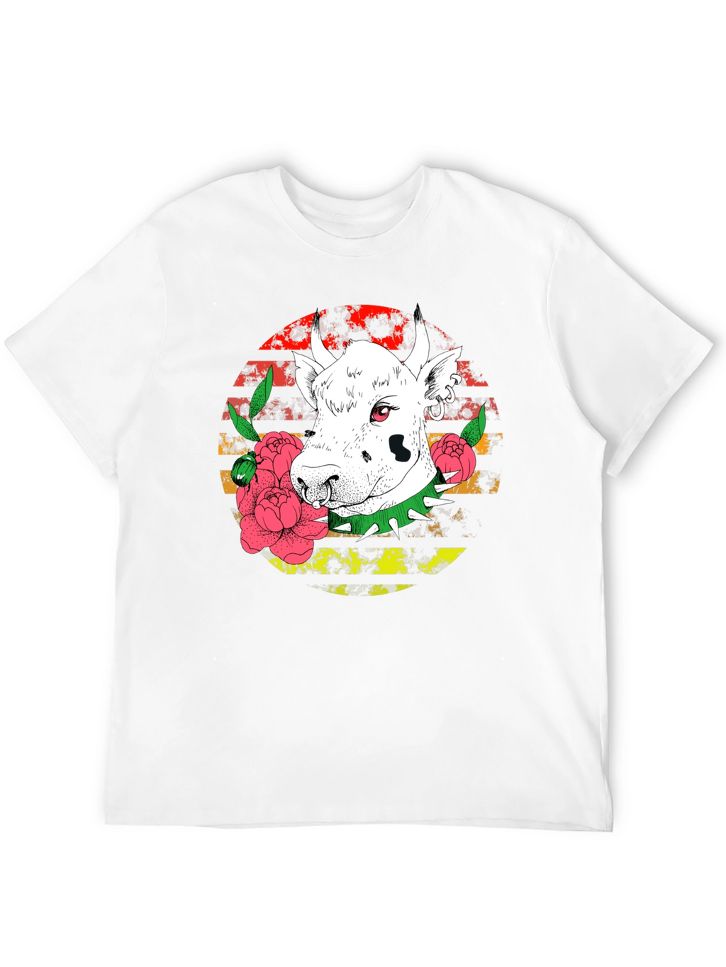 Edgy Cow Graphic Tee - Punk Rock Style