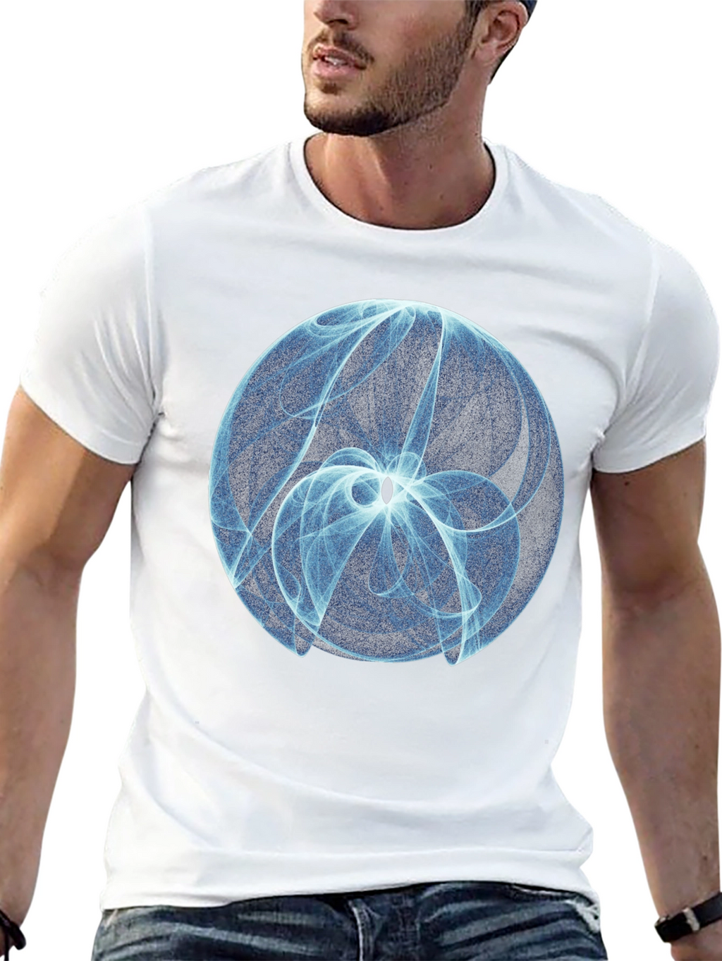 Abstract Orb Graphic Tee - Modern Casual Style
