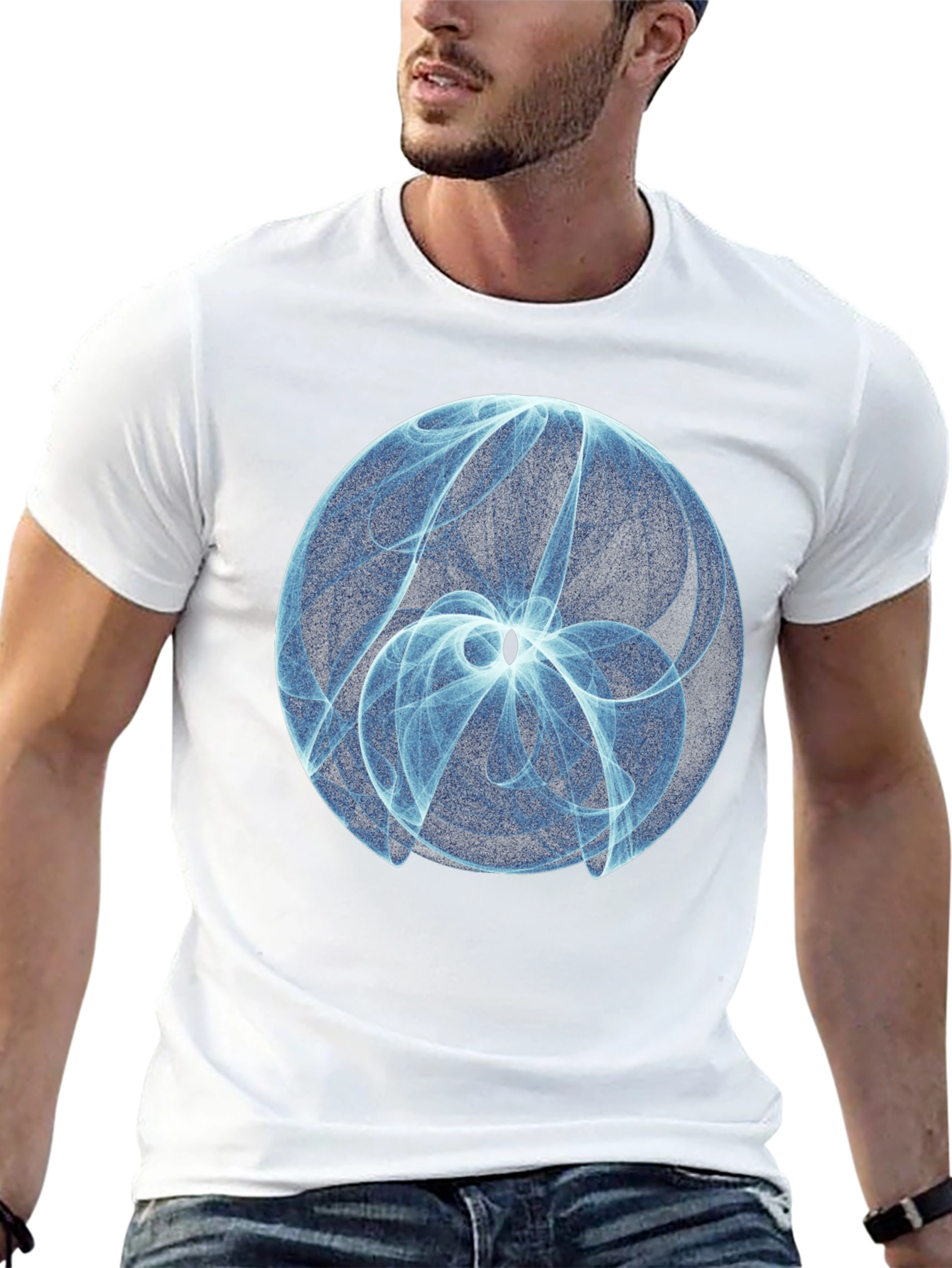 Abstract Orb Graphic Tee - Modern Casual Style