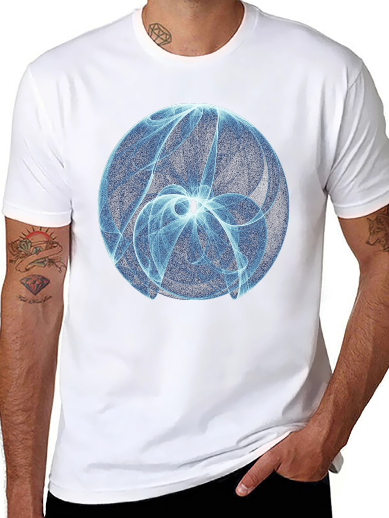 Abstract Orb Graphic Tee - Modern Casual Style