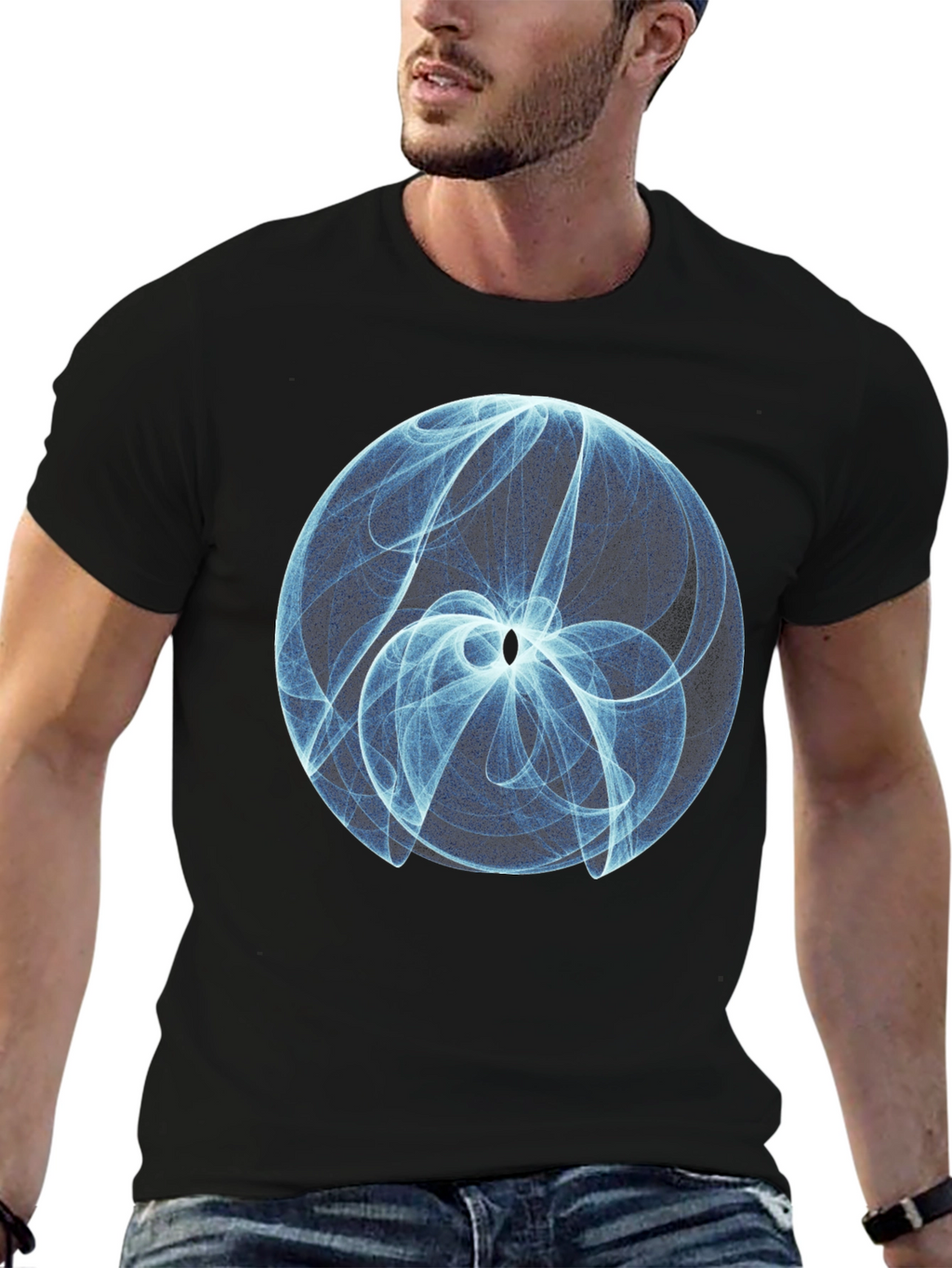 Abstract Orb Graphic Tee - Modern Casual Style