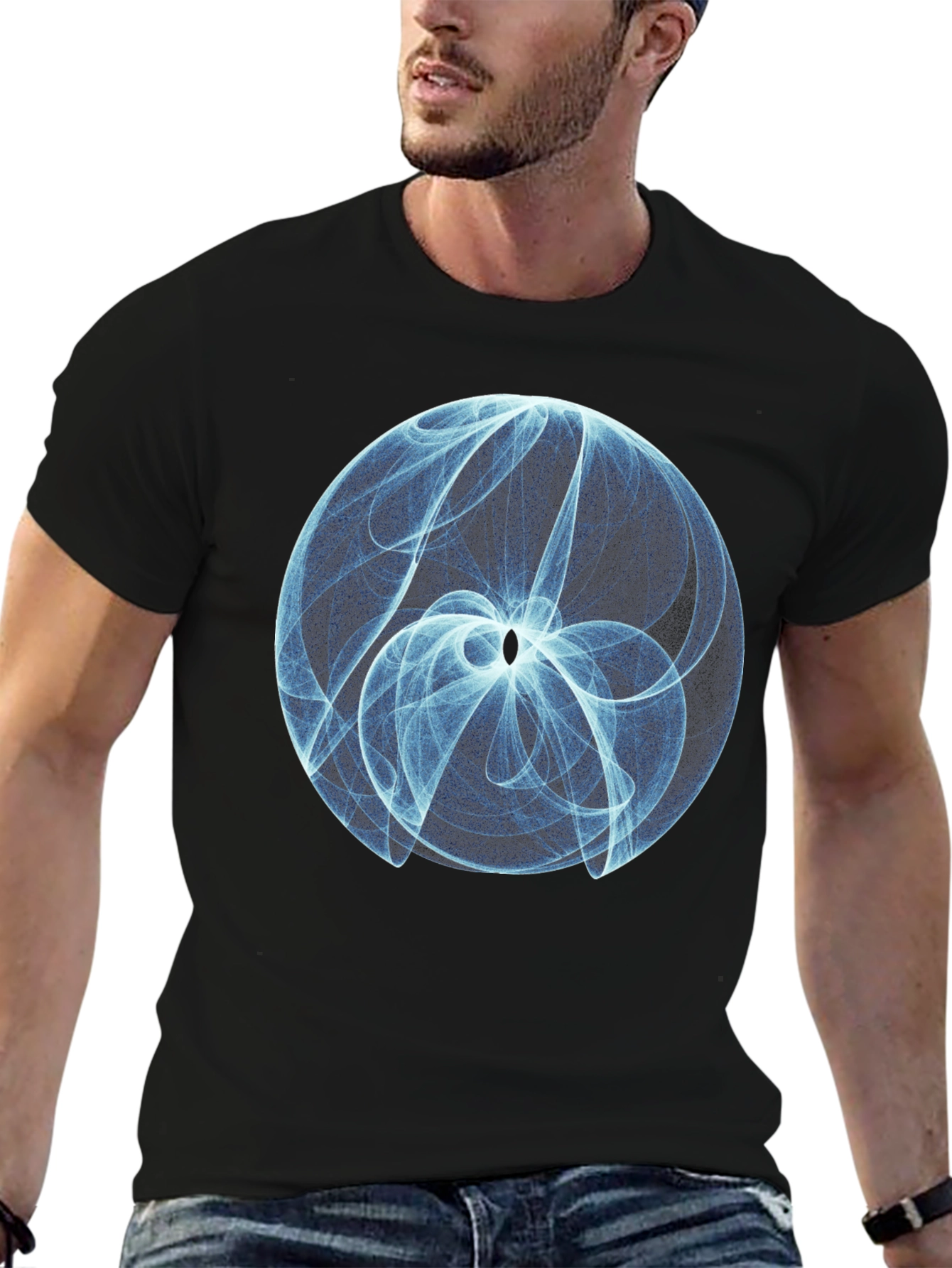 Abstract Orb Graphic Tee - Modern Casual Style