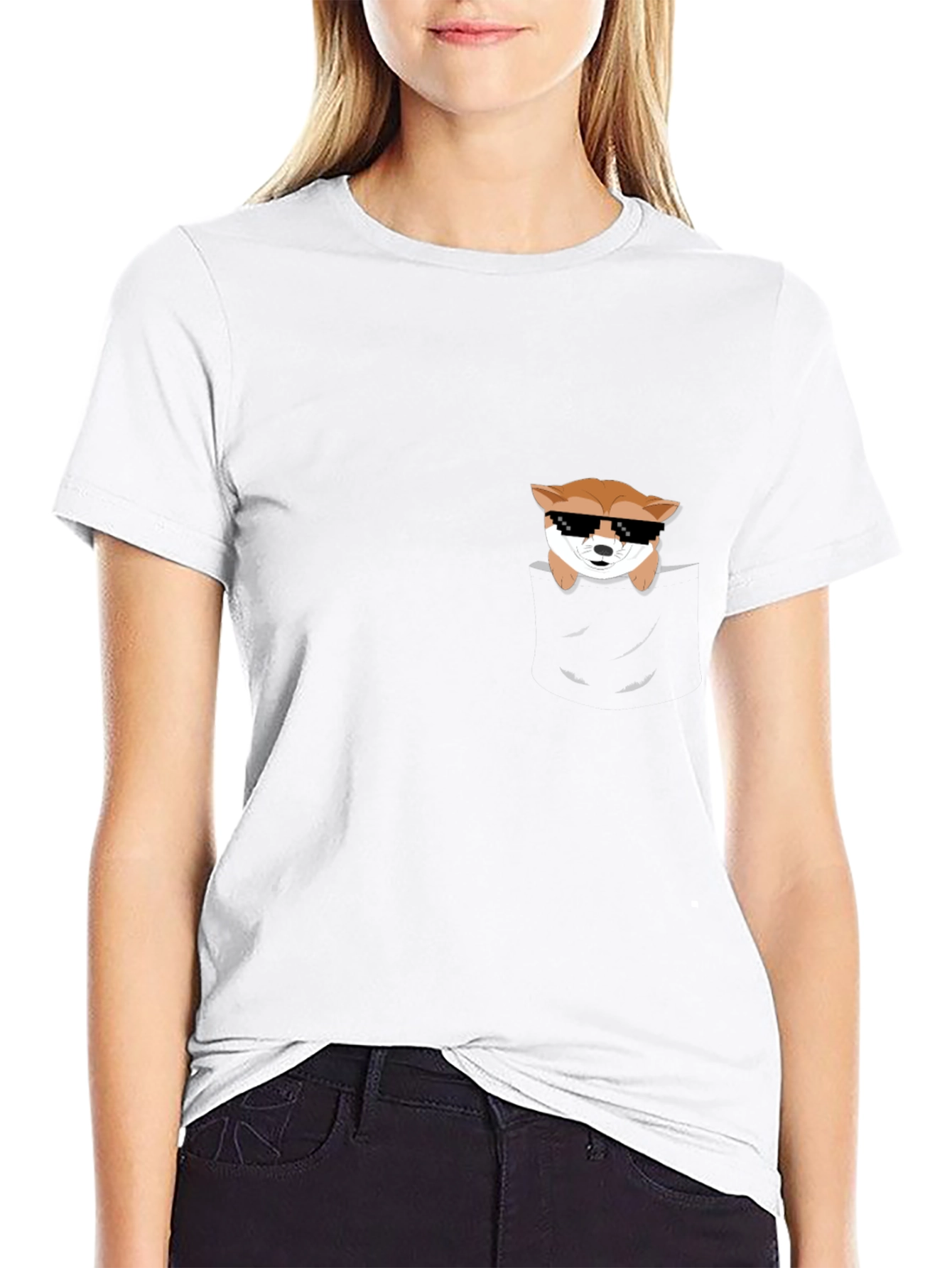 Cool Doge Pocket T-Shirt - Funny Meme Tee