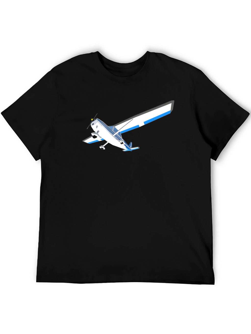 Airplane Graphic T-Shirt - Black Casual Style