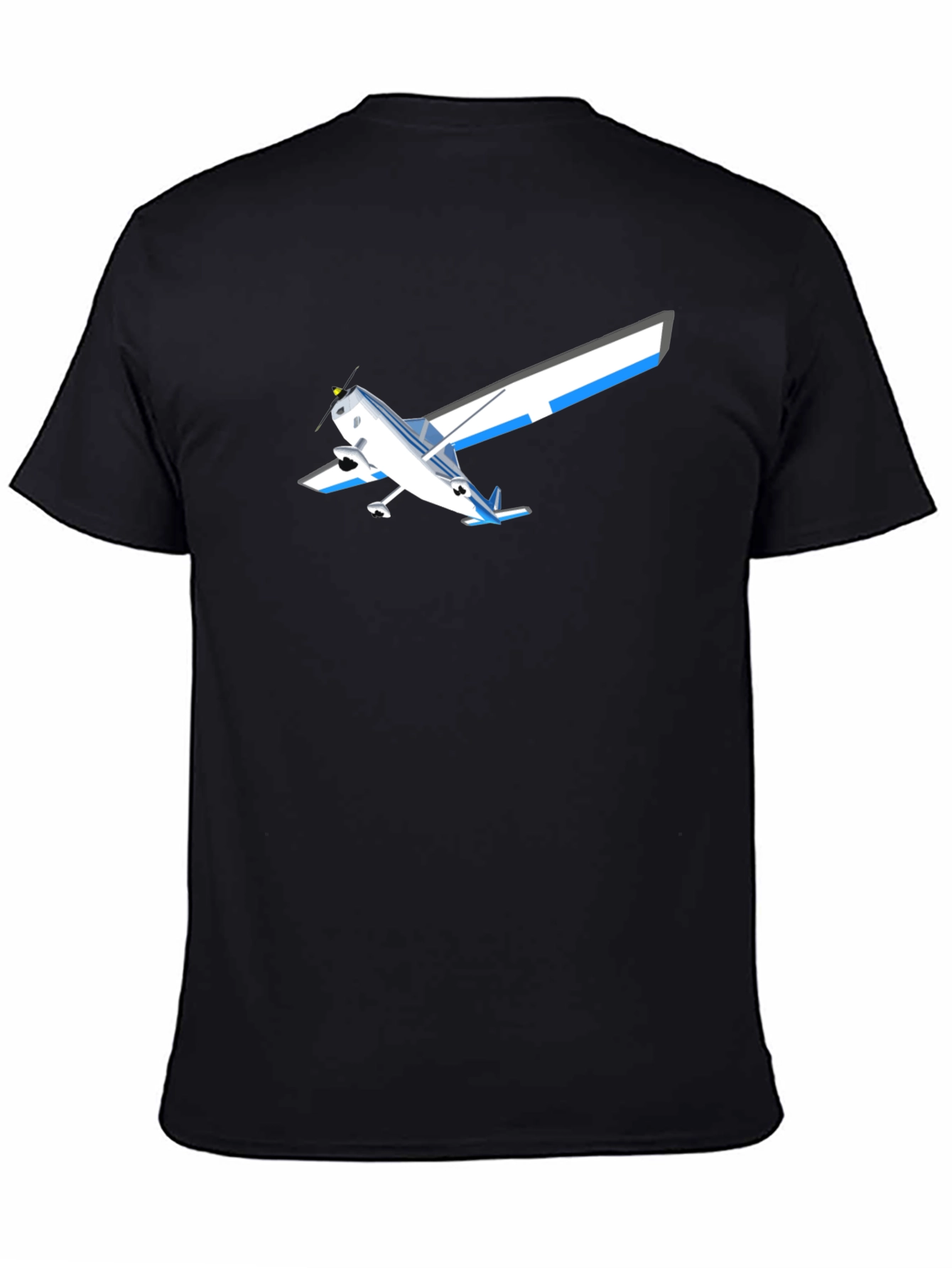 Airplane Graphic T-Shirt - Black Casual Style